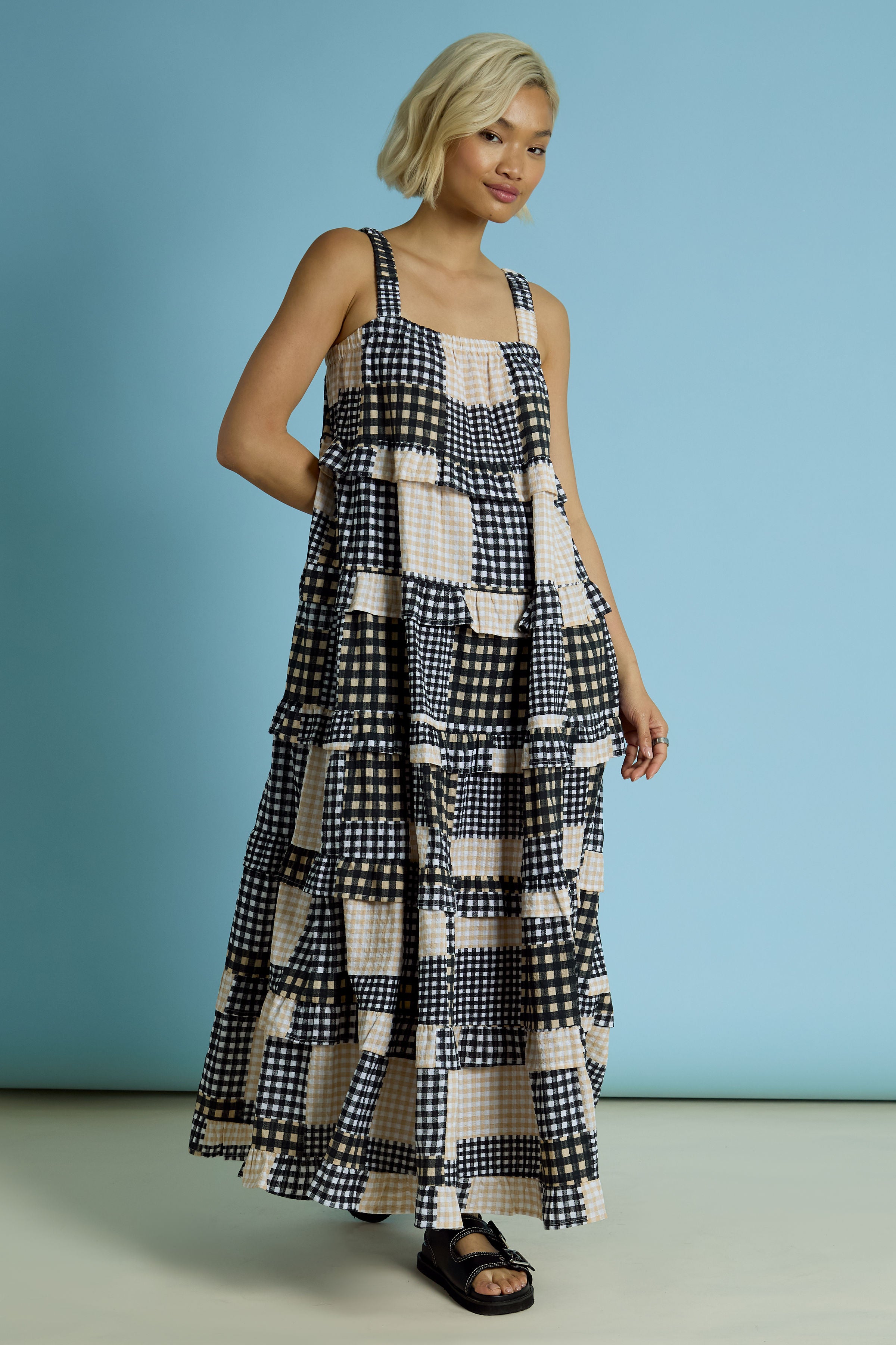 Amelia Gingham Patchwork Dress