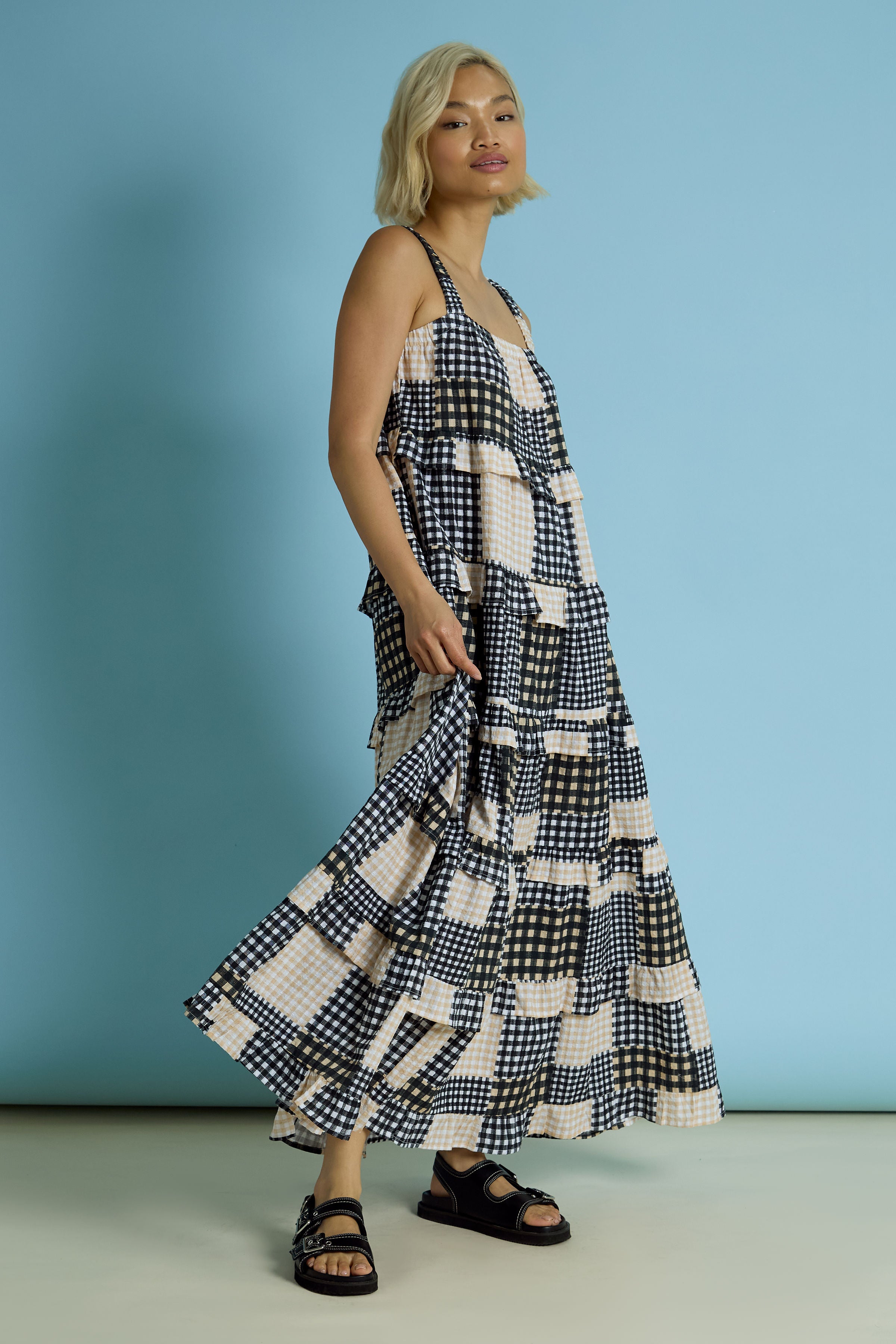 Amelia Gingham Patchwork Dress