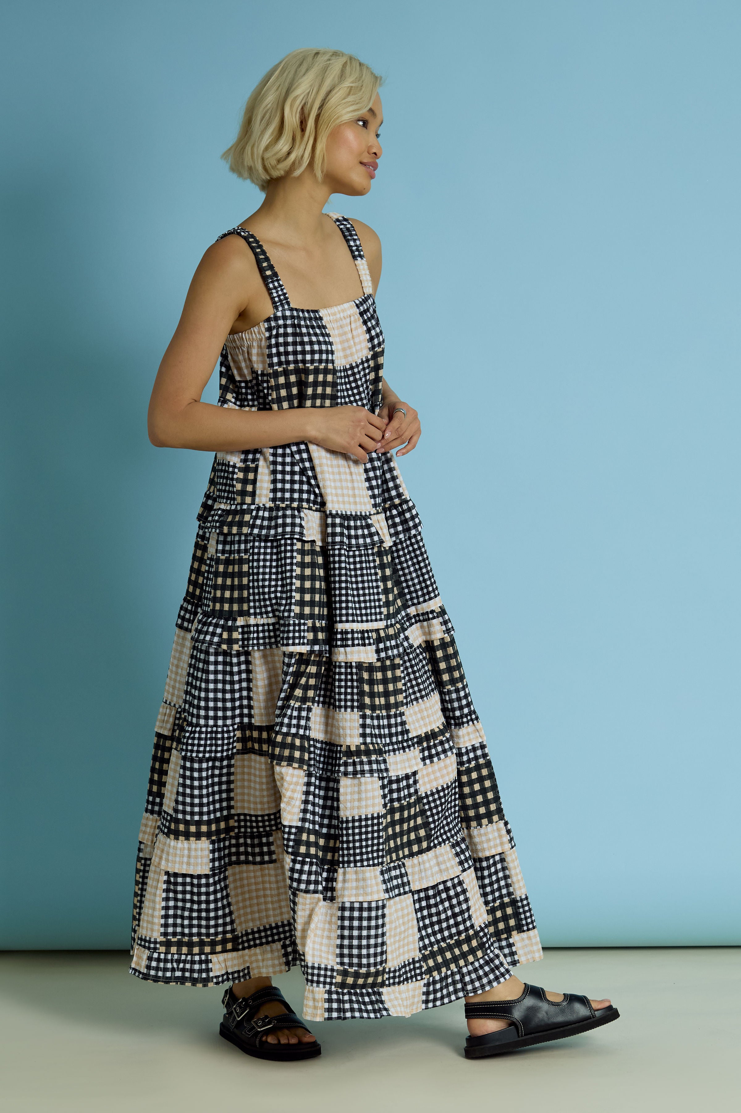 Amelia Gingham Patchwork Dress