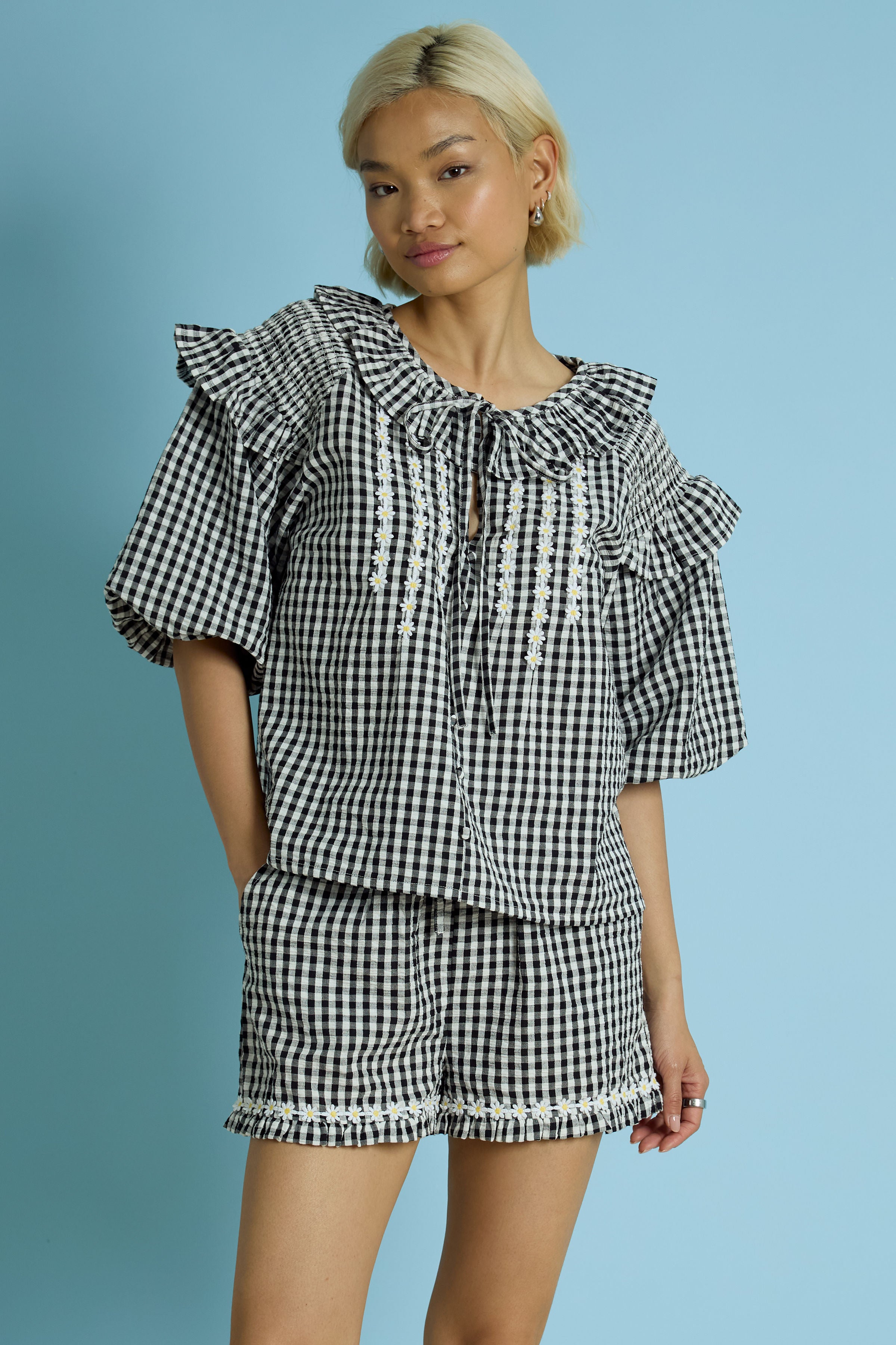 Josephine Gingham Balloon Blouse