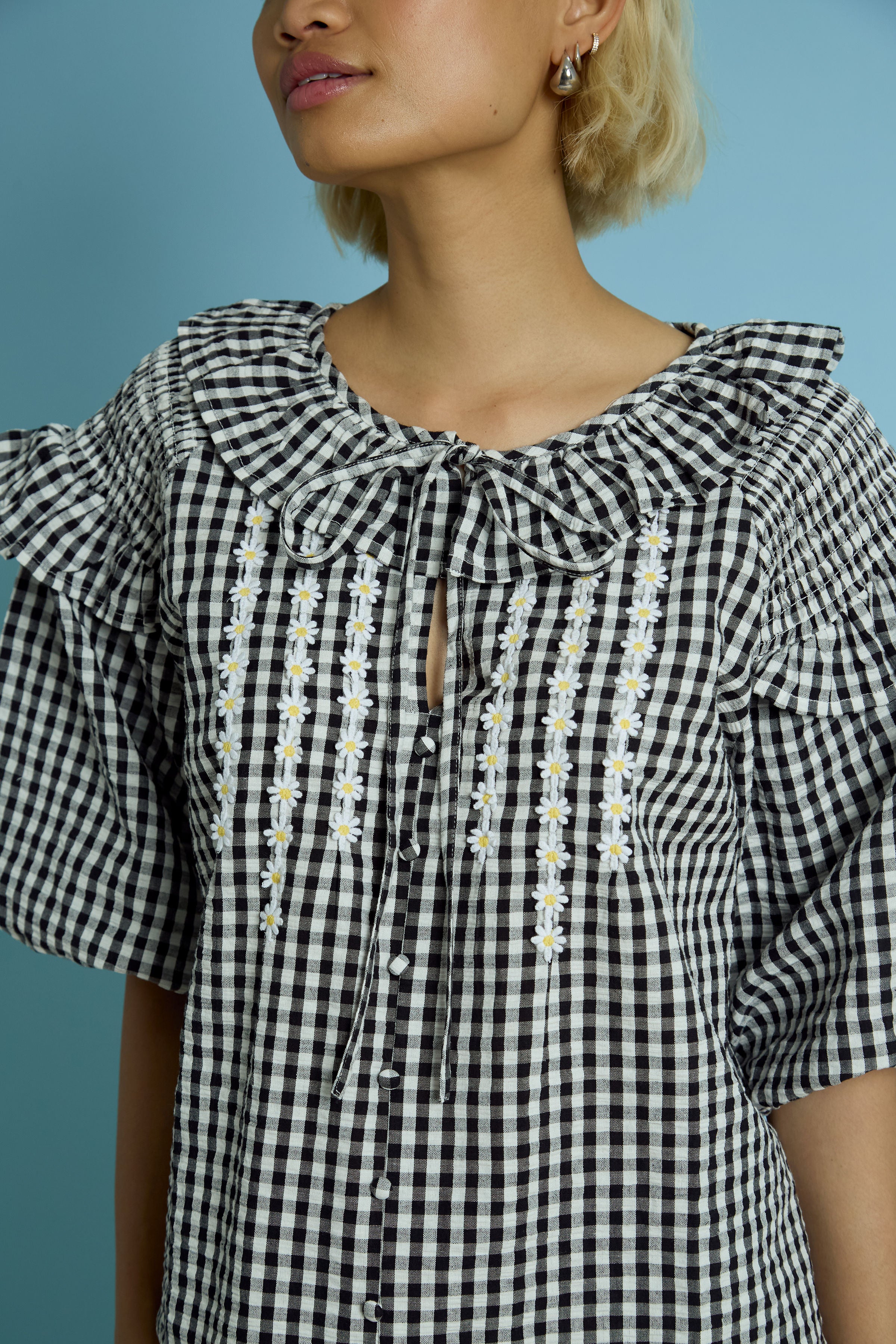 Josephine Gingham Balloon Blouse