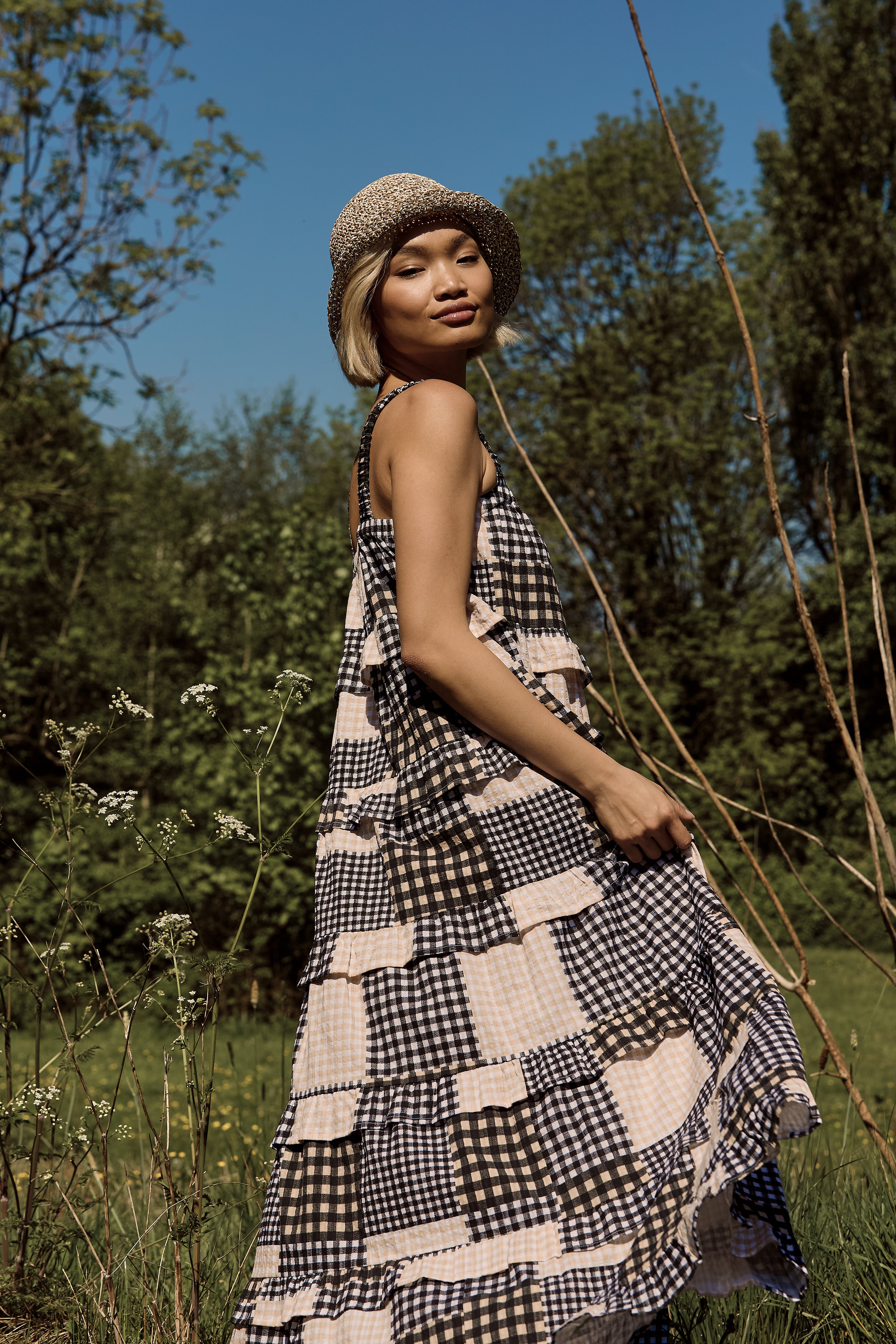 Amelia Gingham Patchwork Dress