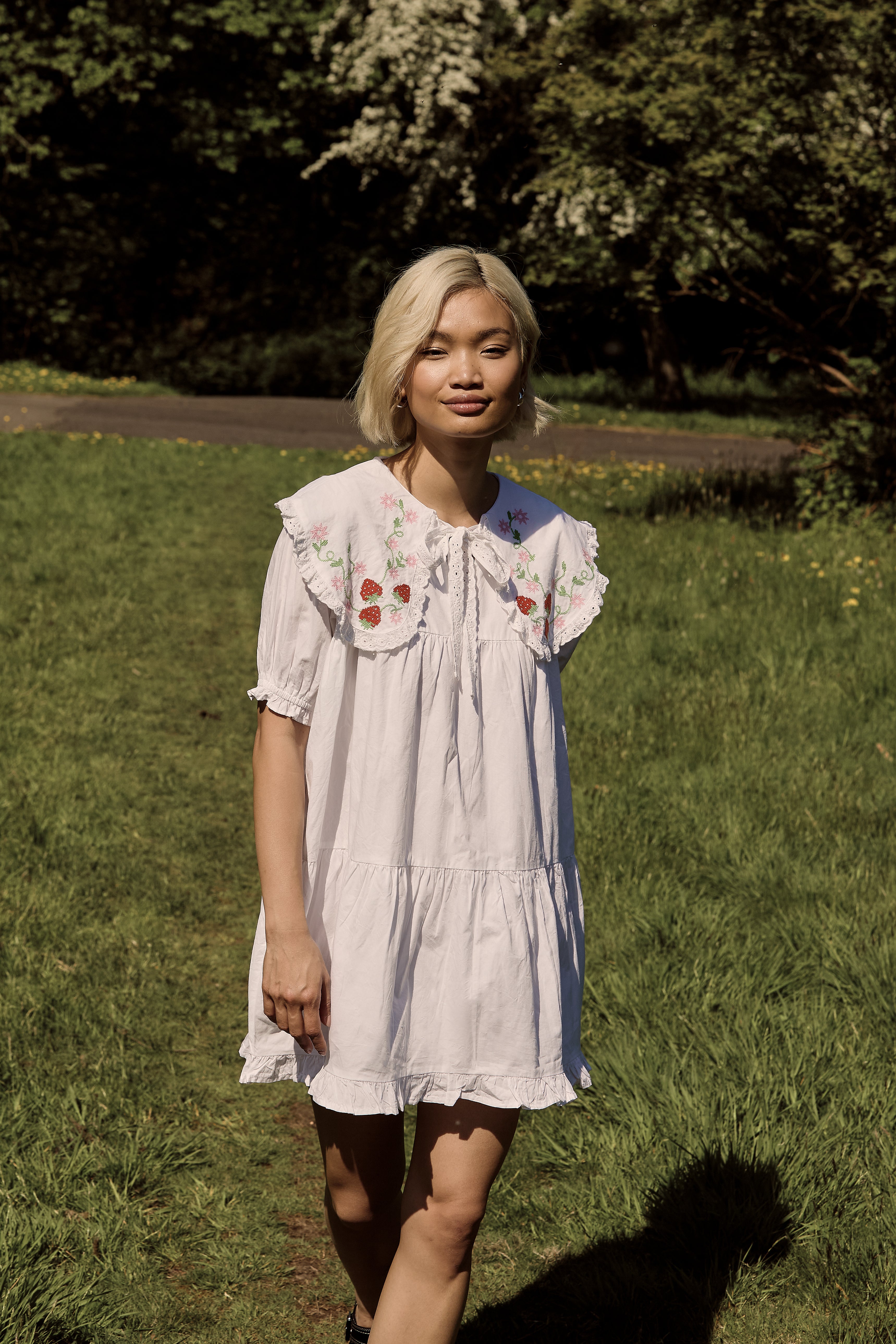 Martha Embroidered Smock Dress