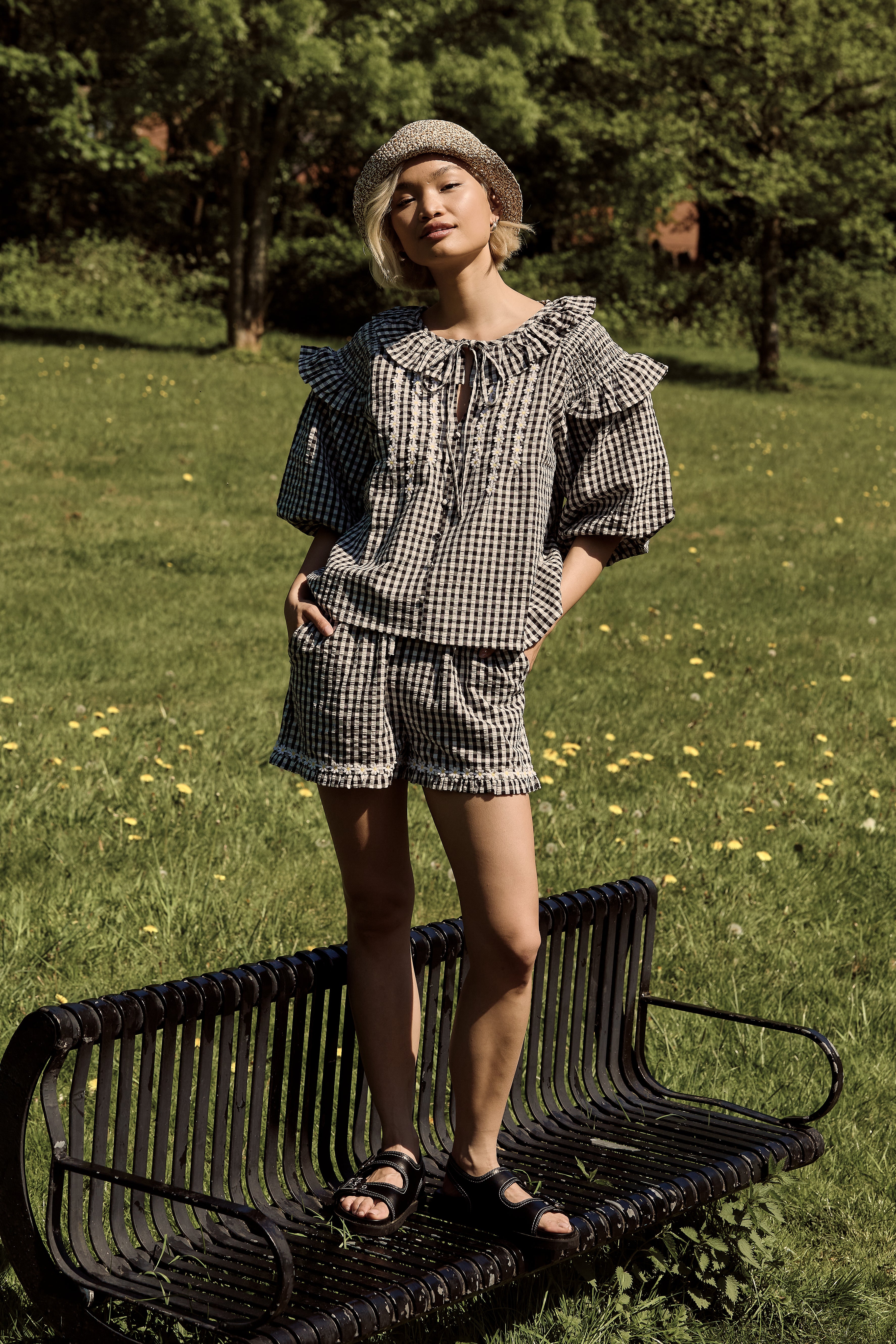 Josephine Gingham Balloon Blouse