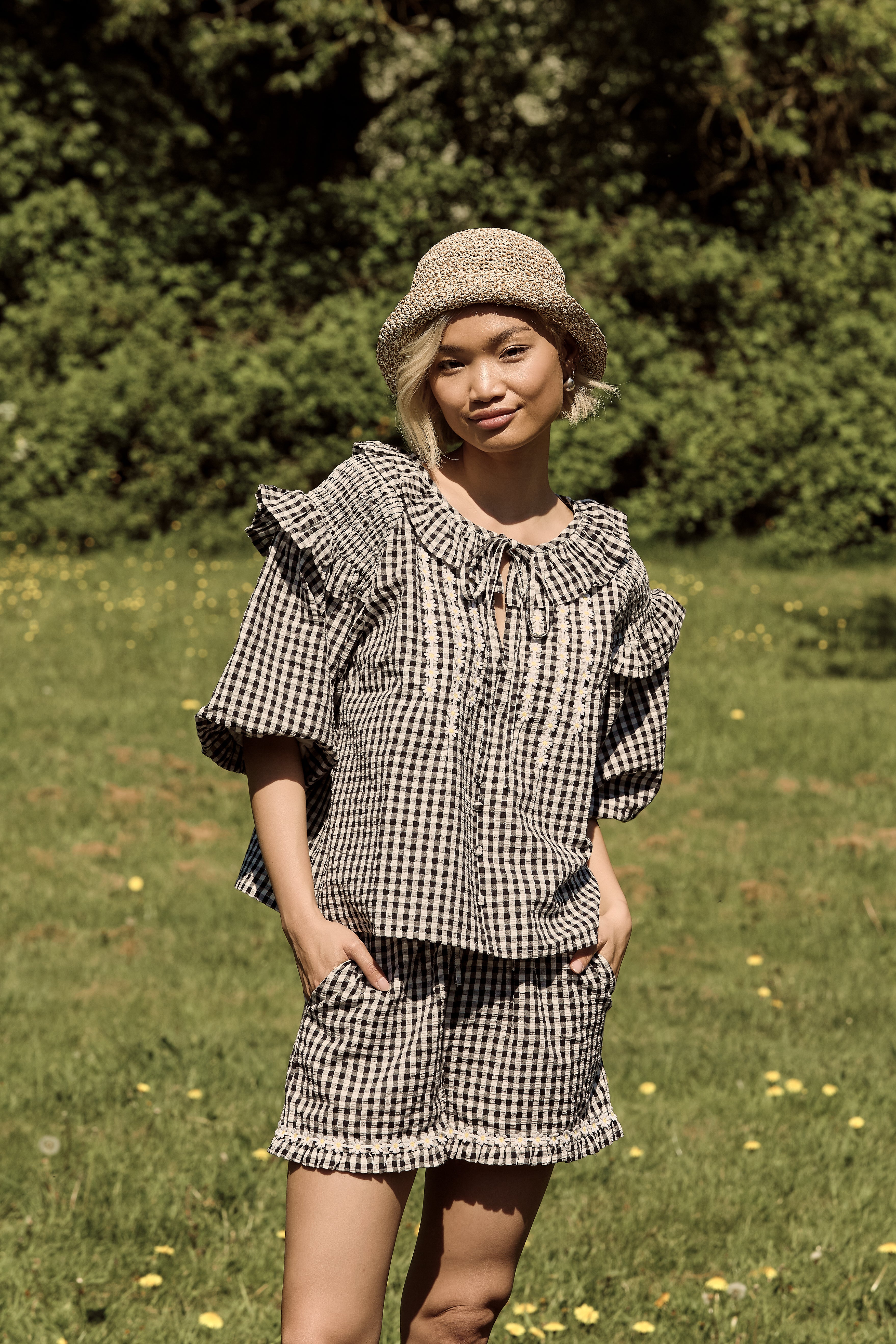 Josephine Gingham Balloon Blouse