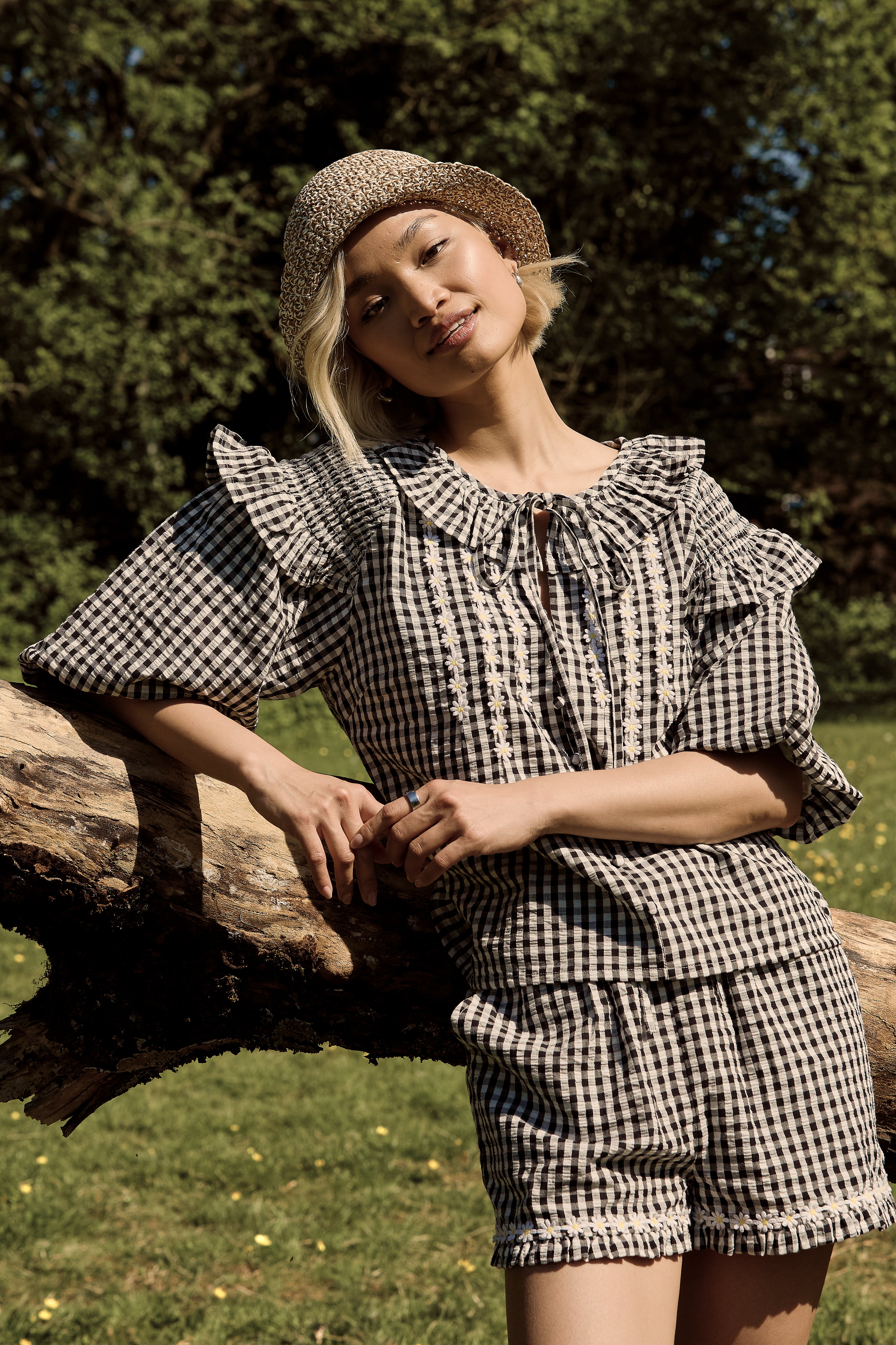 Josephine Gingham Balloon Blouse