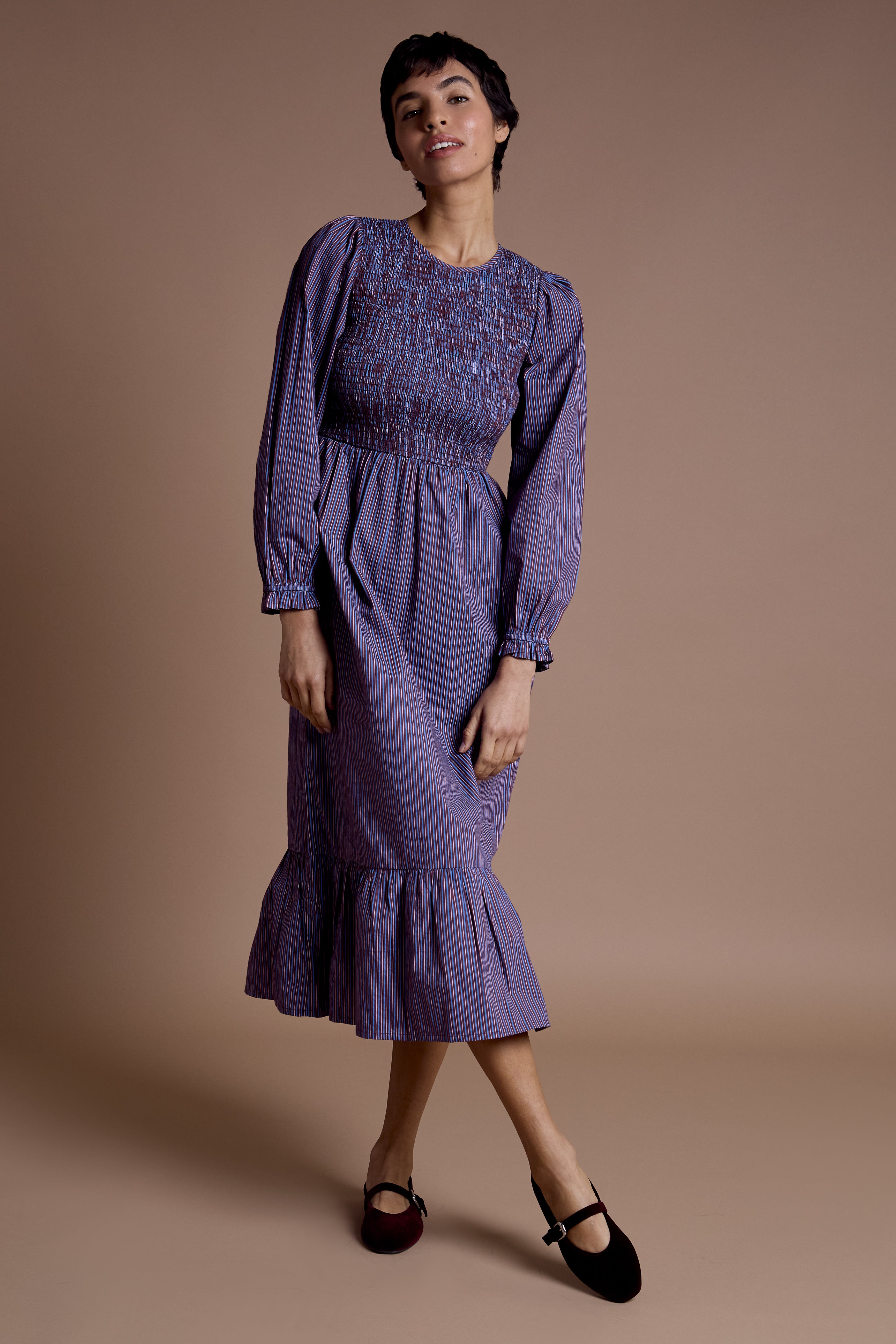 Maeve shirred Midaxi Dress
