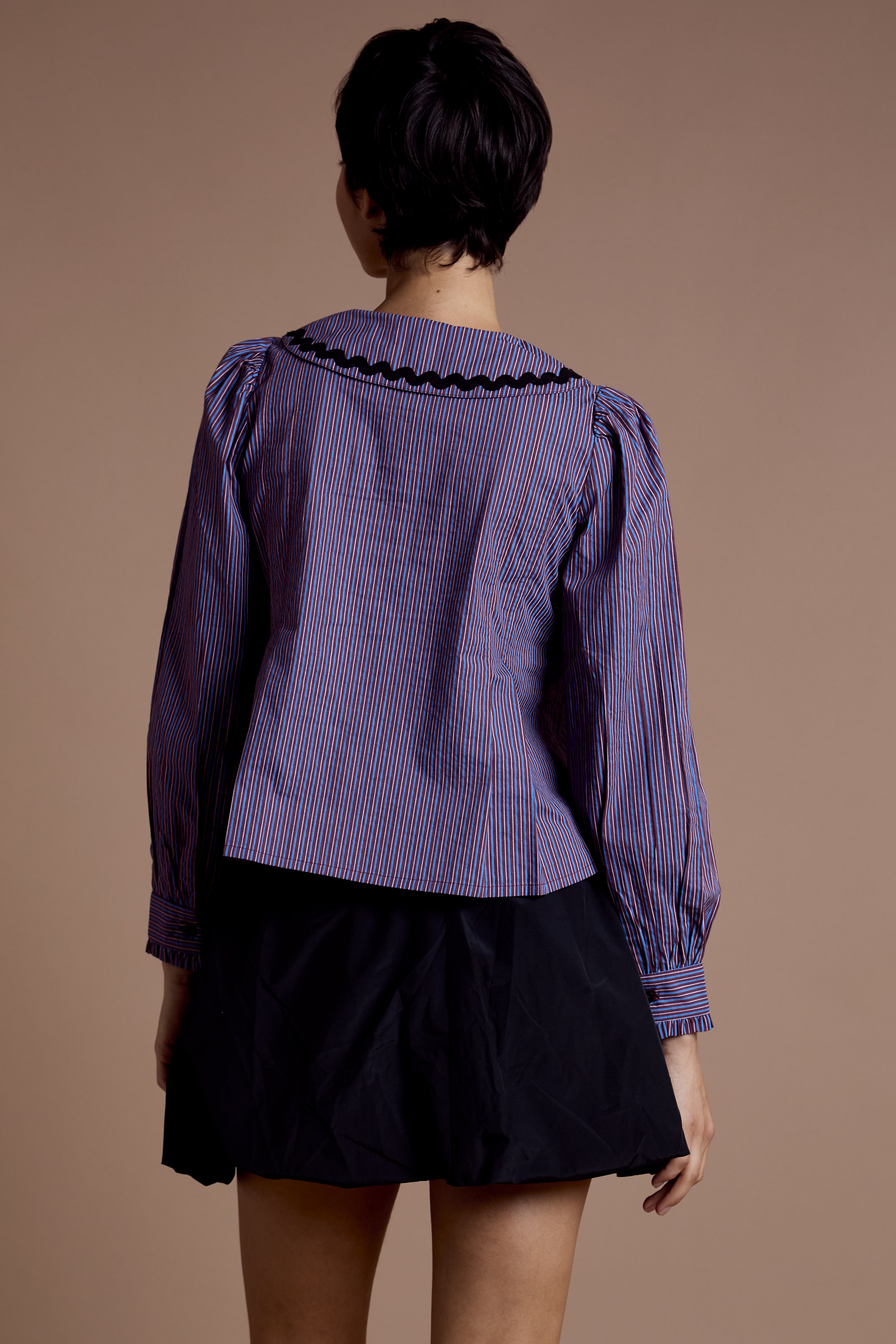 Nina Striped Collar Blouse