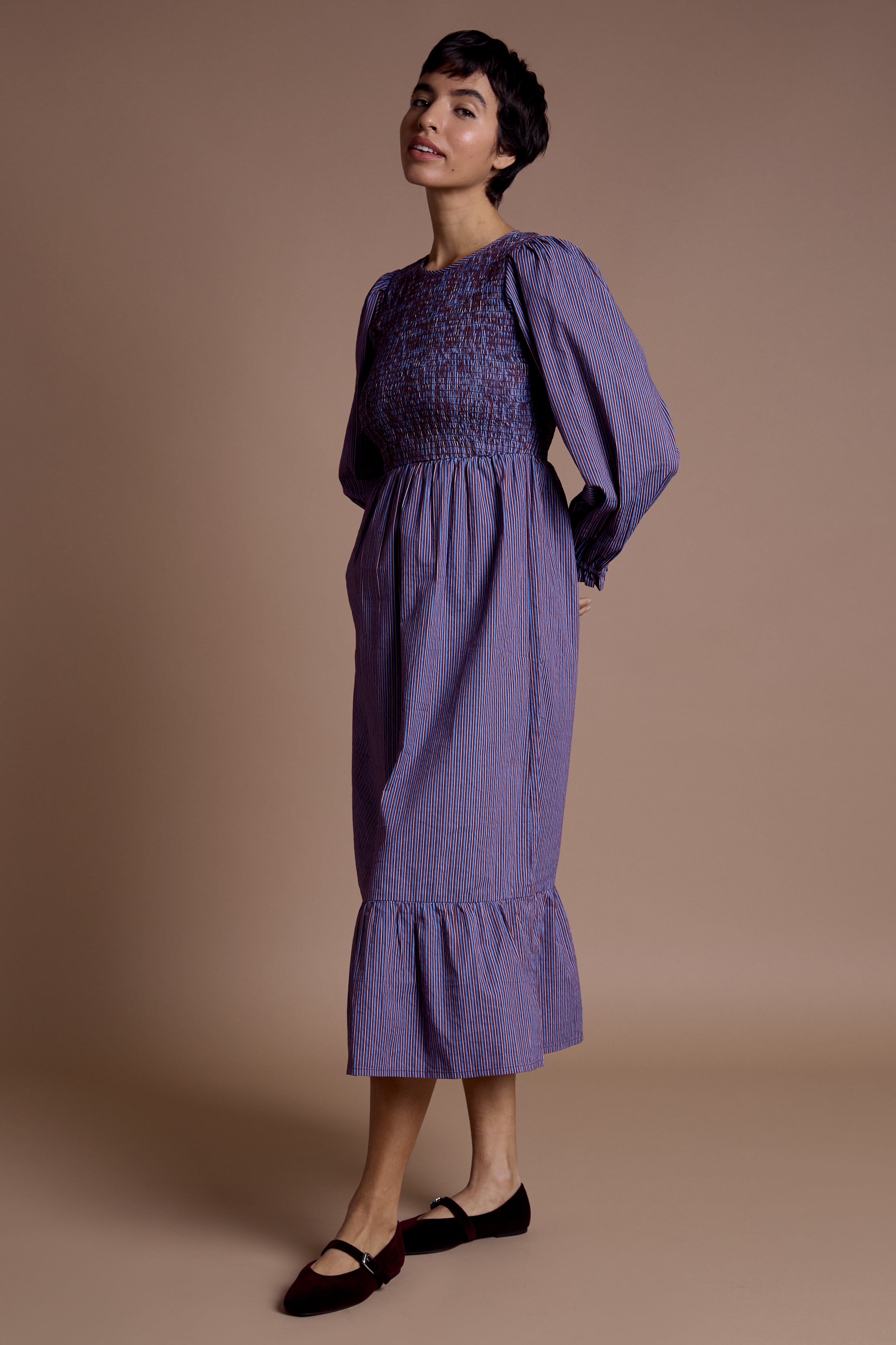 Maeve shirred Midaxi Dress