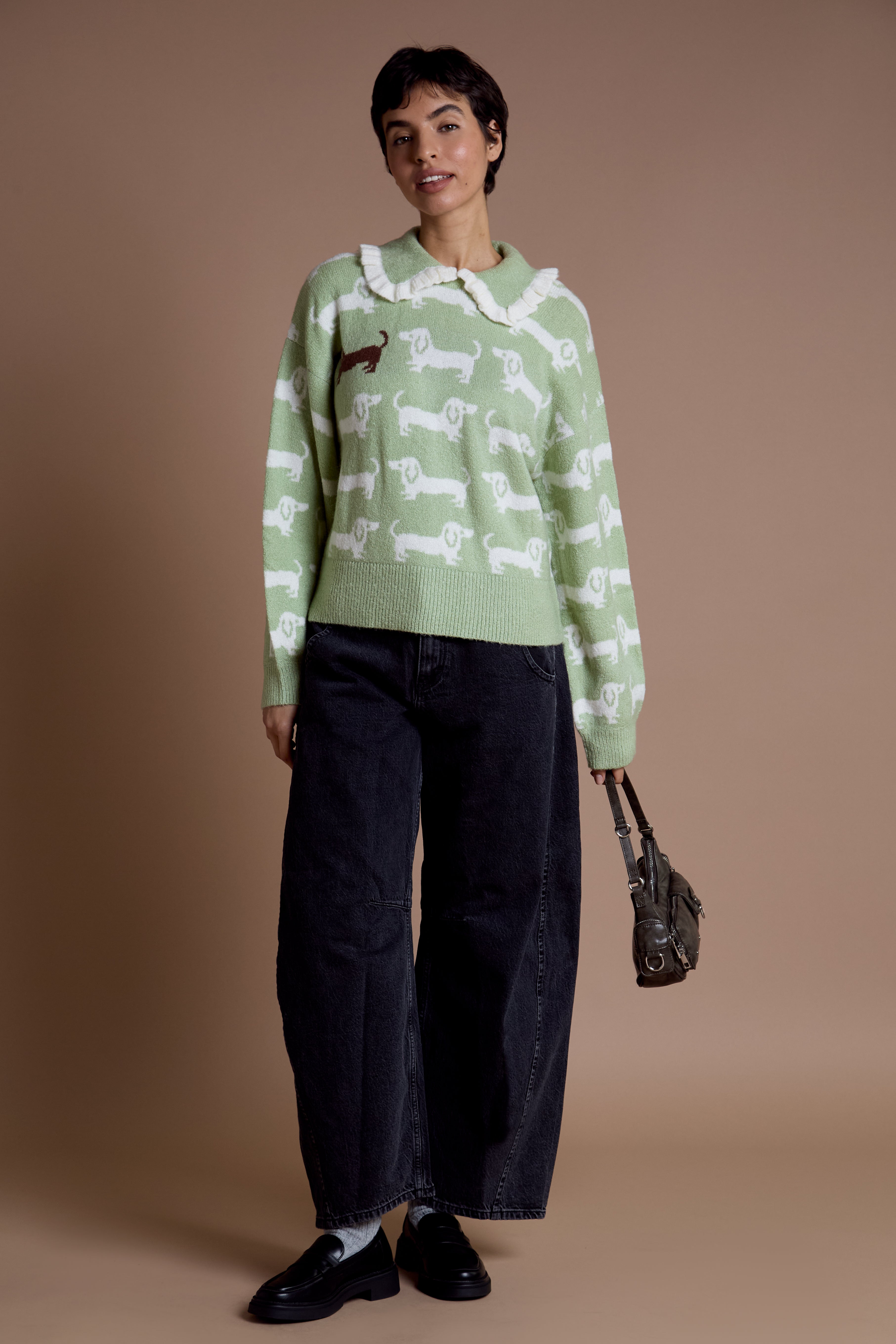 Arnie Frill Collar Sausage Dog Jumper