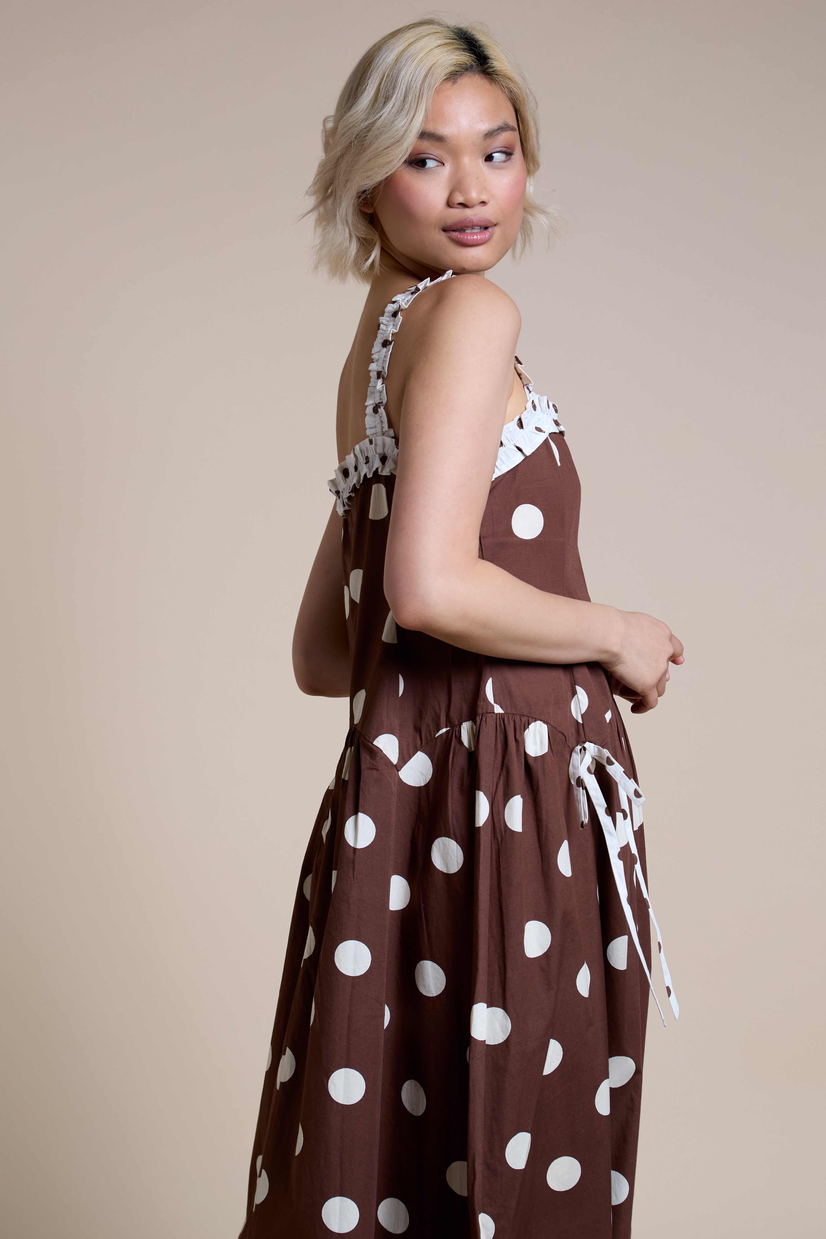Eliza Midi Polka Dot Dress