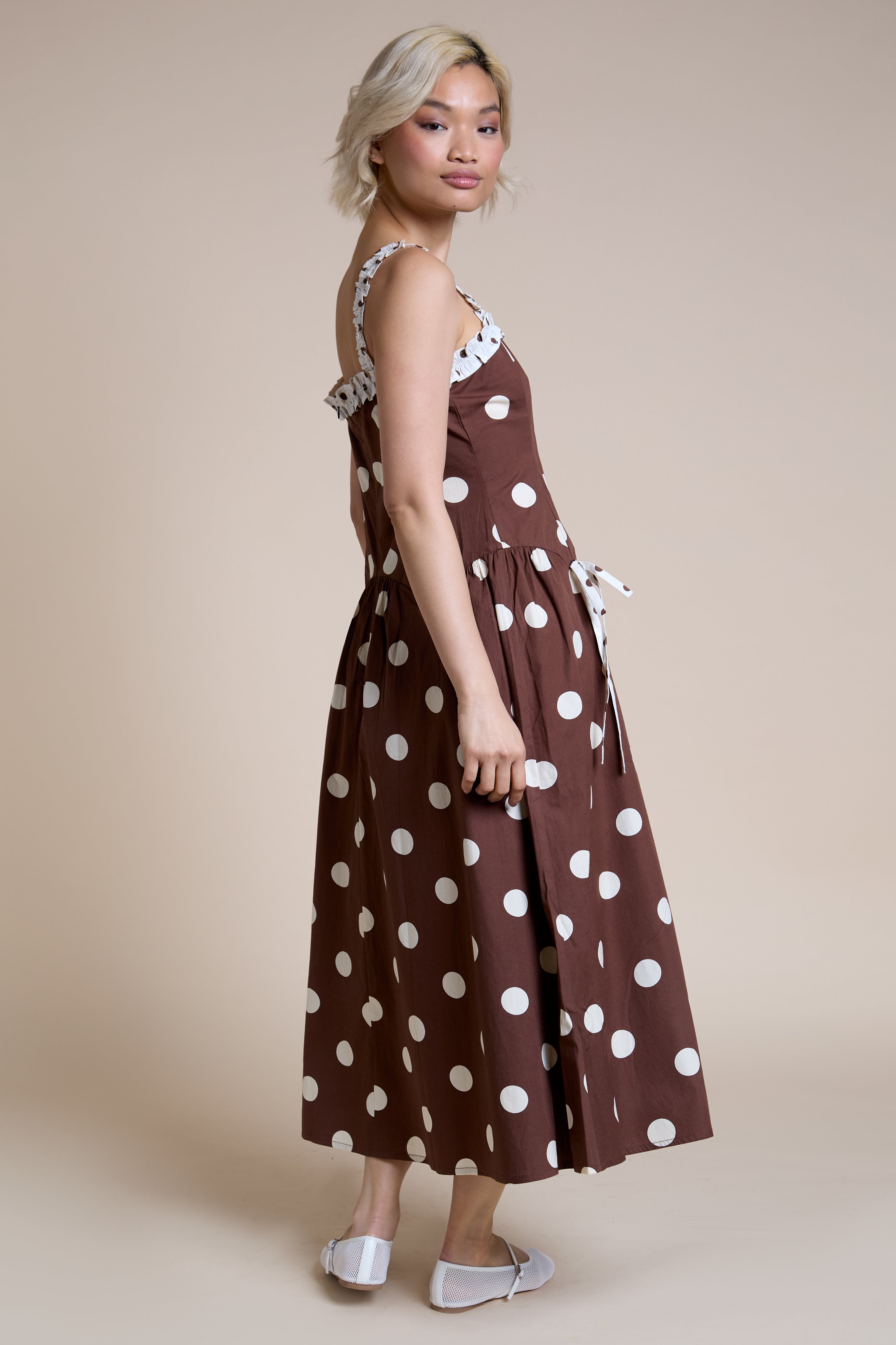 Eliza Midi Polka Dot Dress