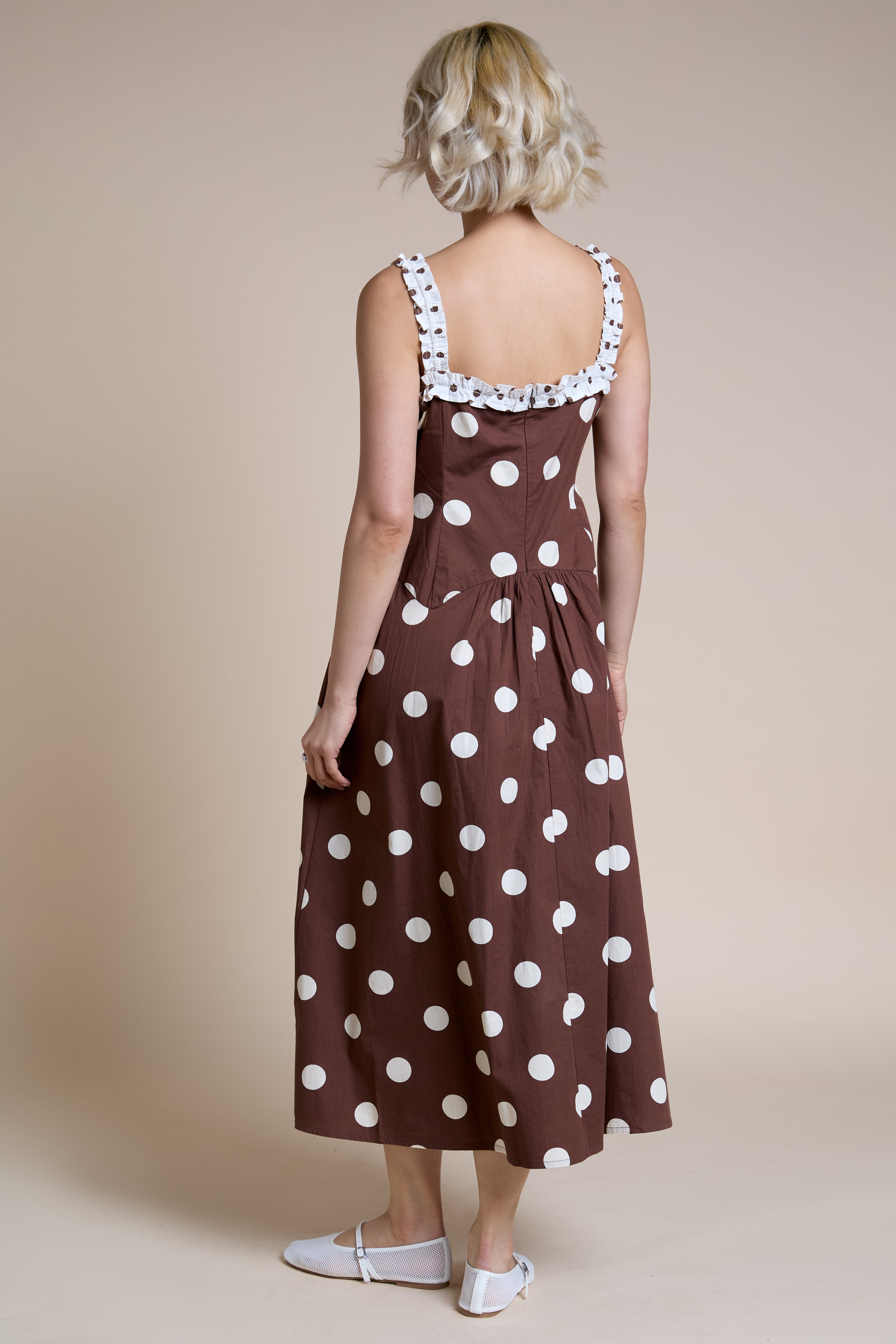 Eliza Midi Polka Dot Dress