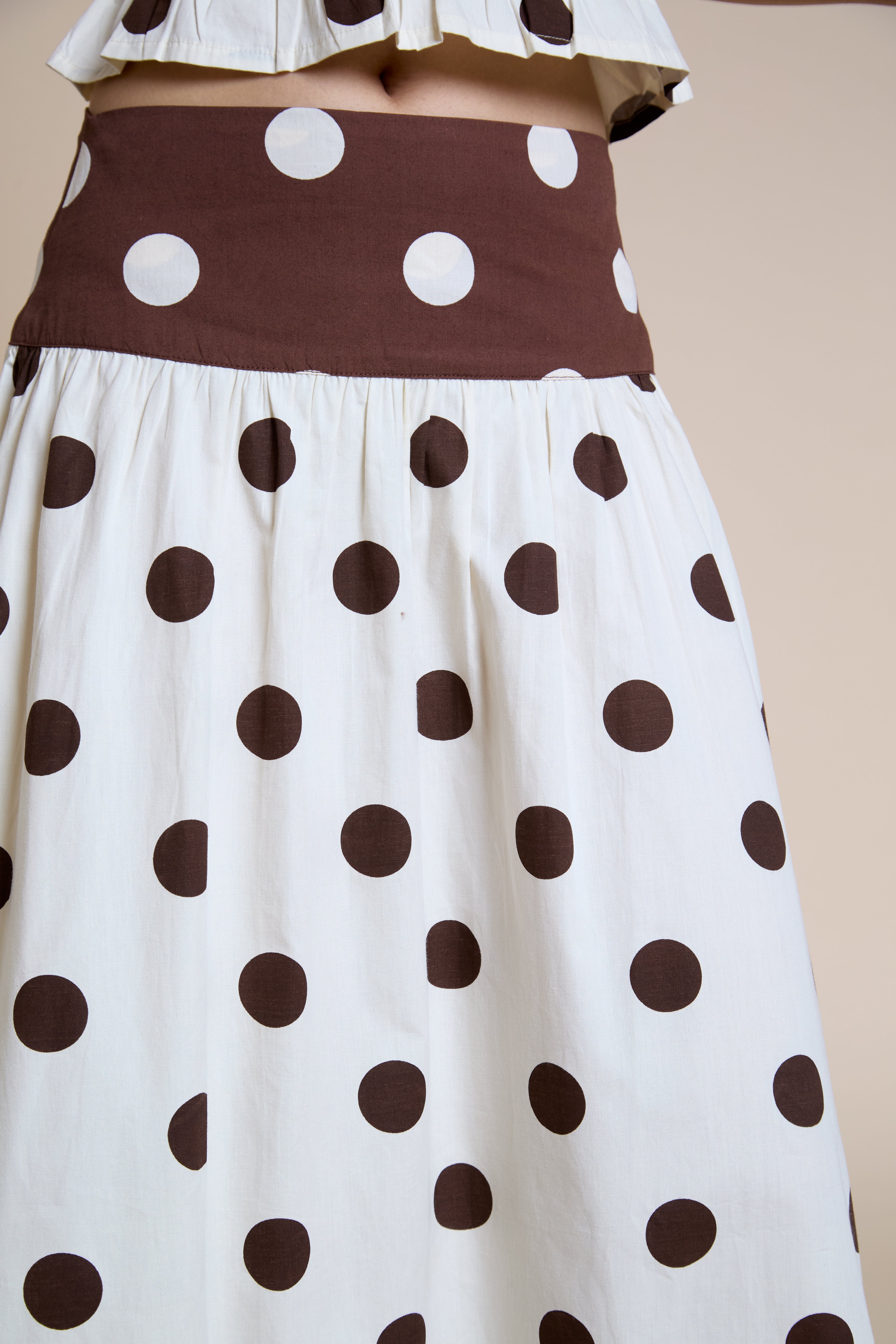 Eliza Polka Dot Midi skirt