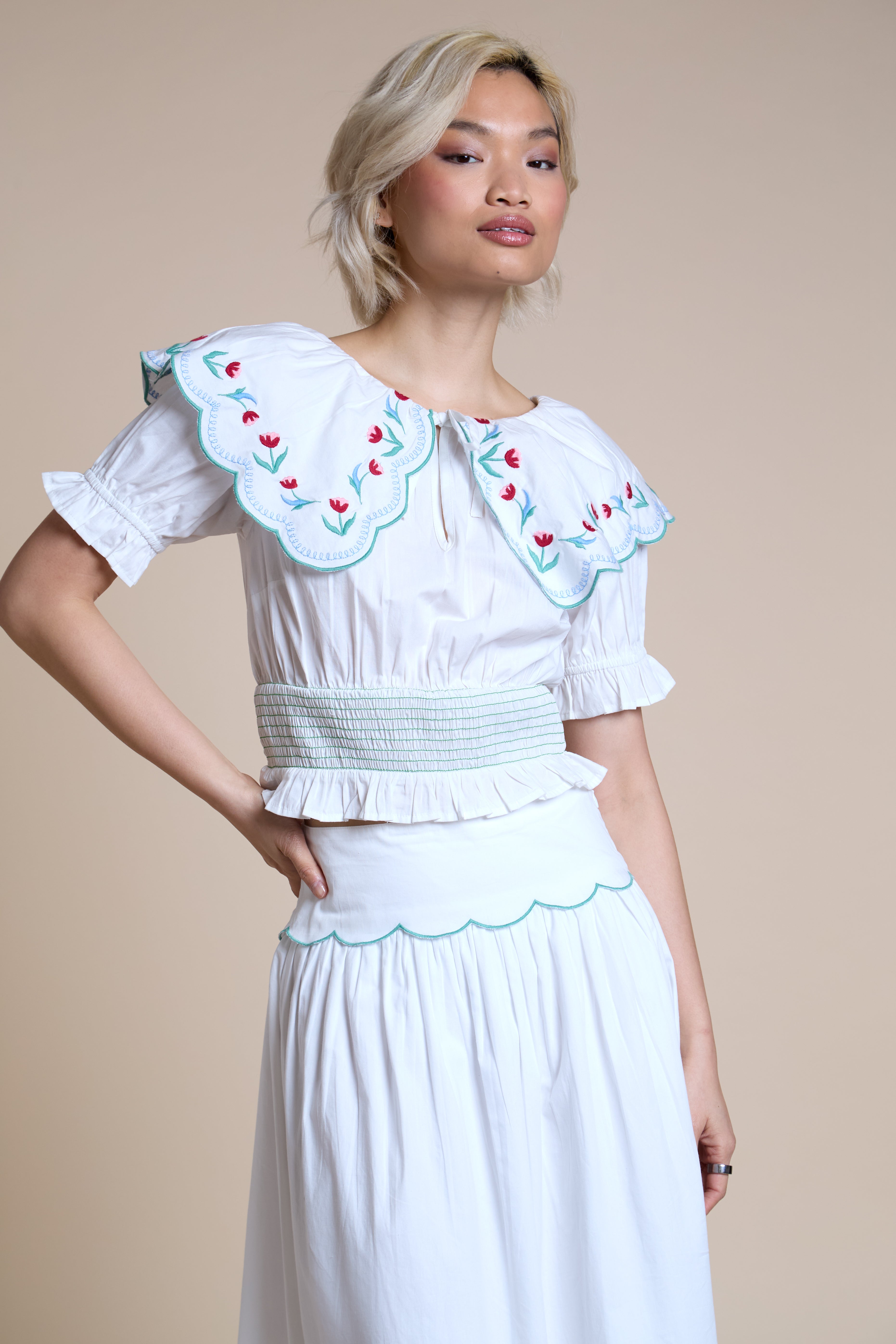 Tansy Floral Shirred Blouse