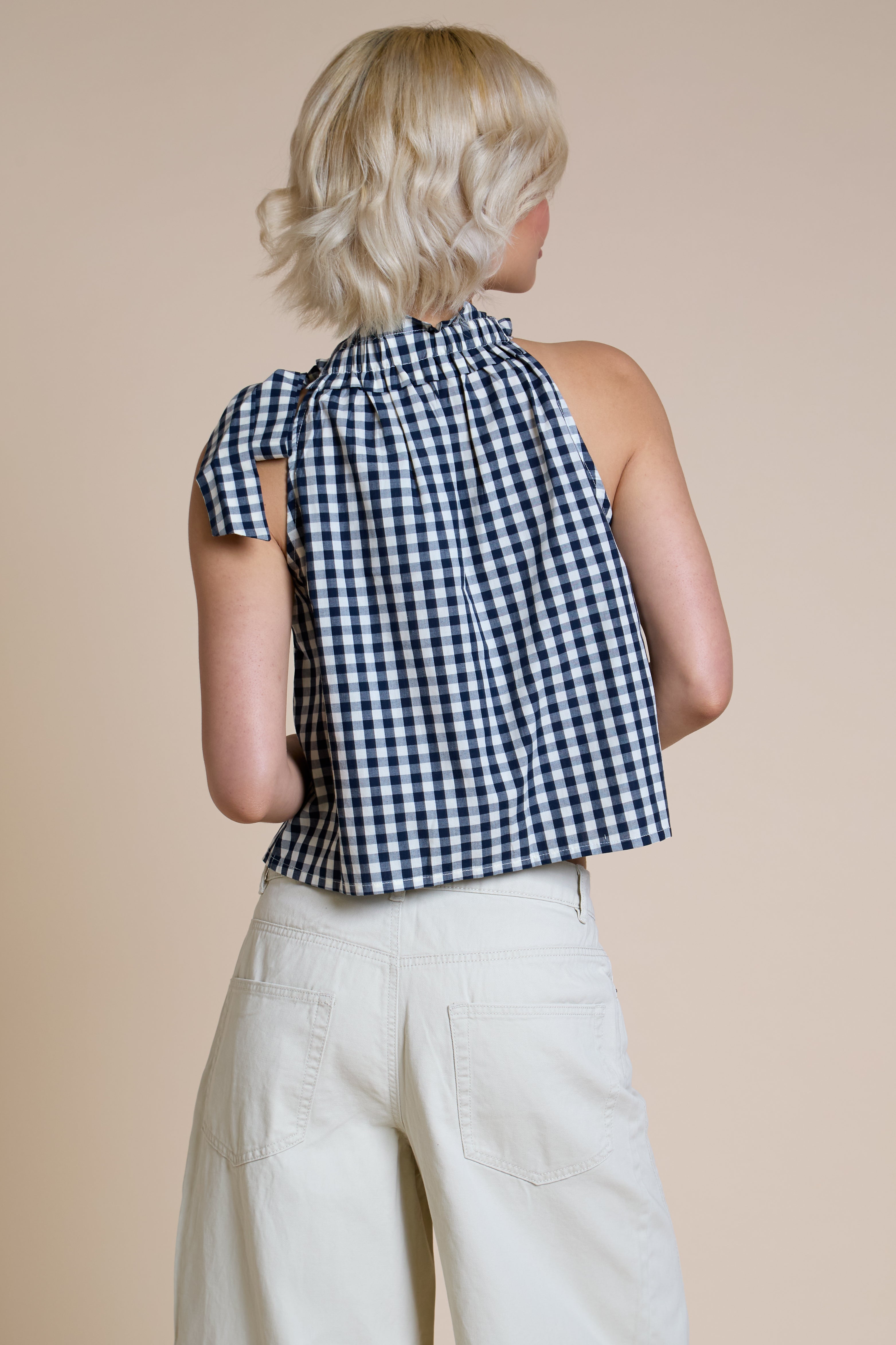 Indigo Bow Detail Top