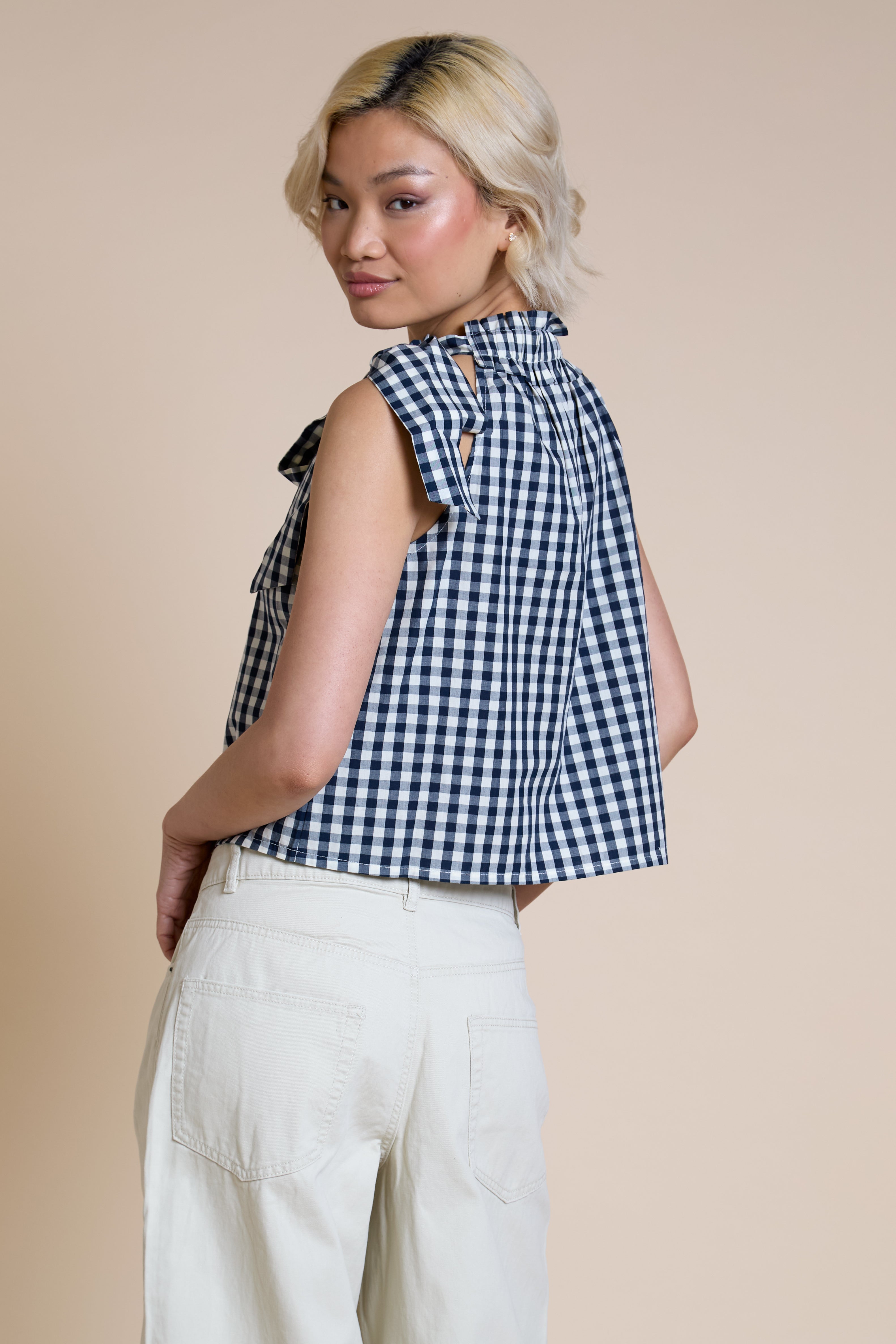 Indigo Bow Detail Top