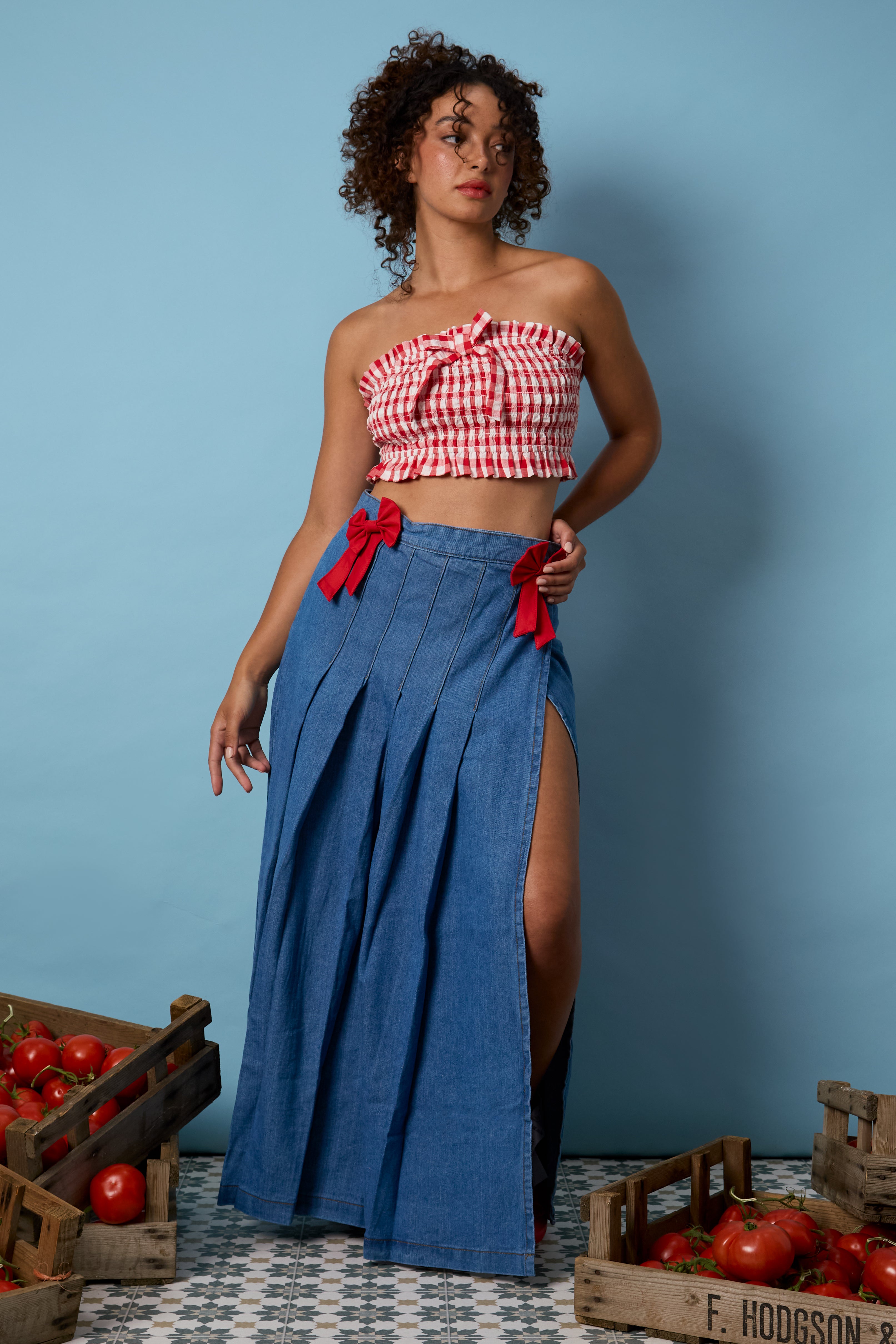 Sydney Gingham Bandeau Top