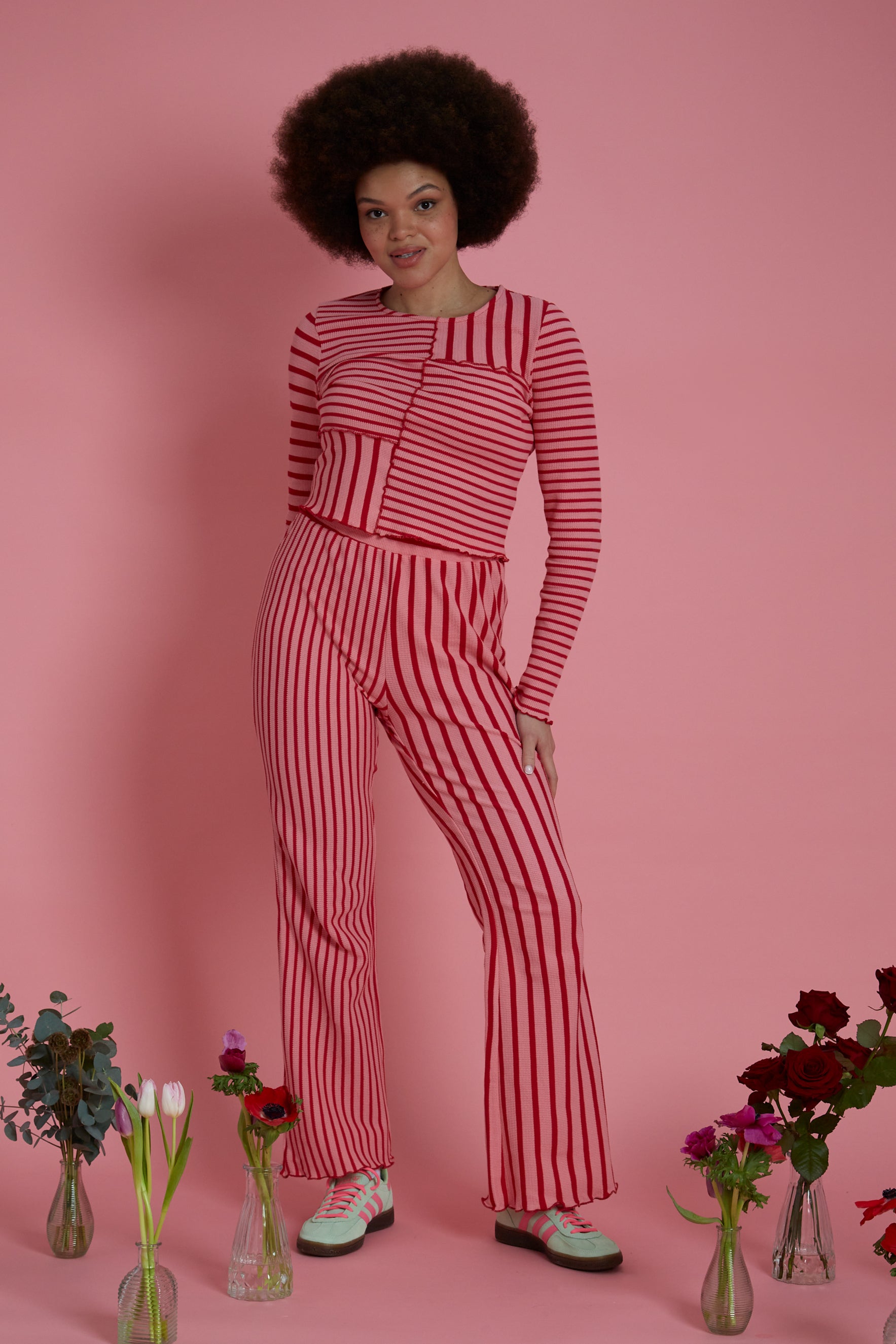 Hallie Stripe Jersey Top - Curve