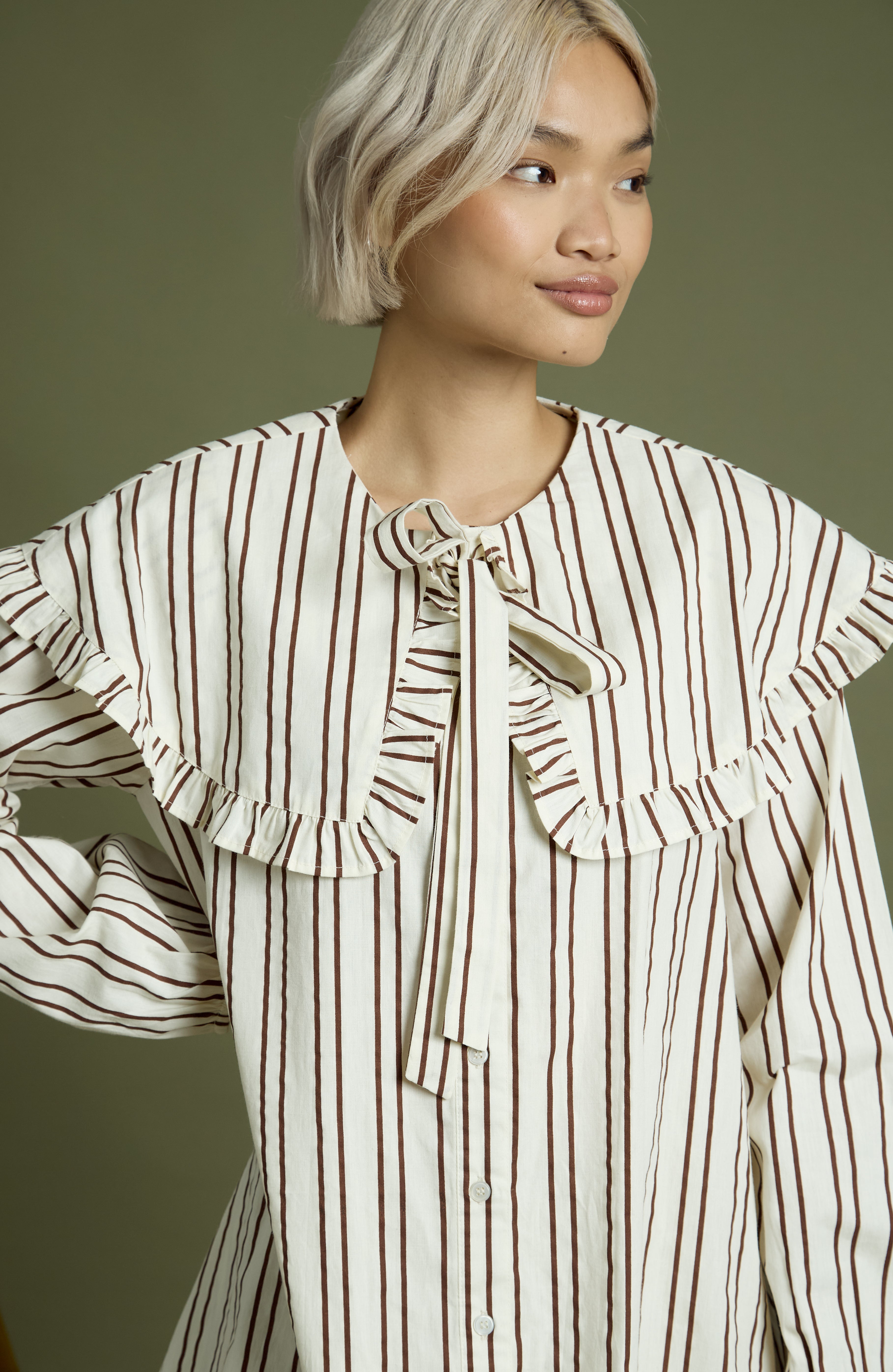 Rebecca Oversized Collar Mini Smock Dress