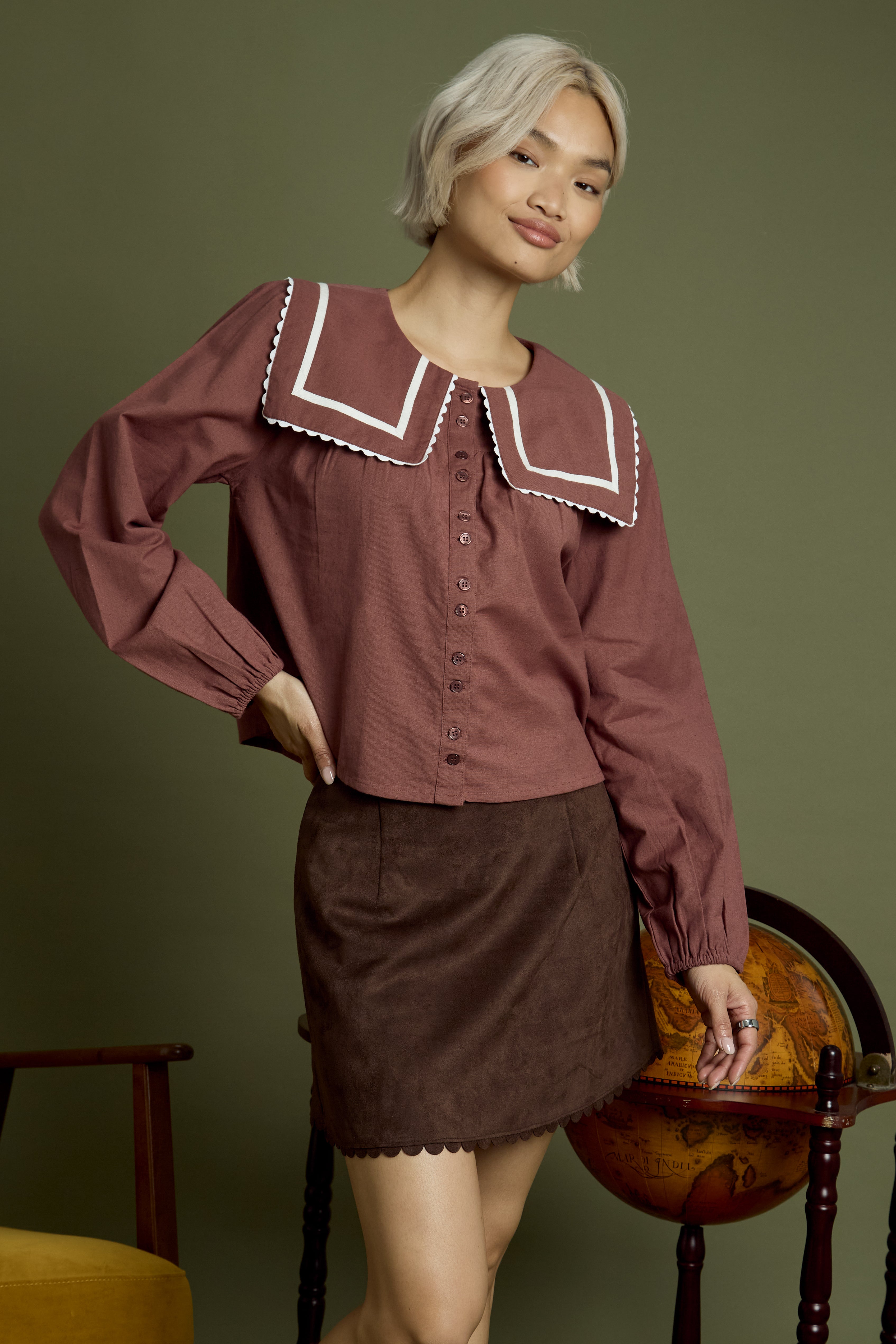 Noa Balloon Sleeve Smock Blouse