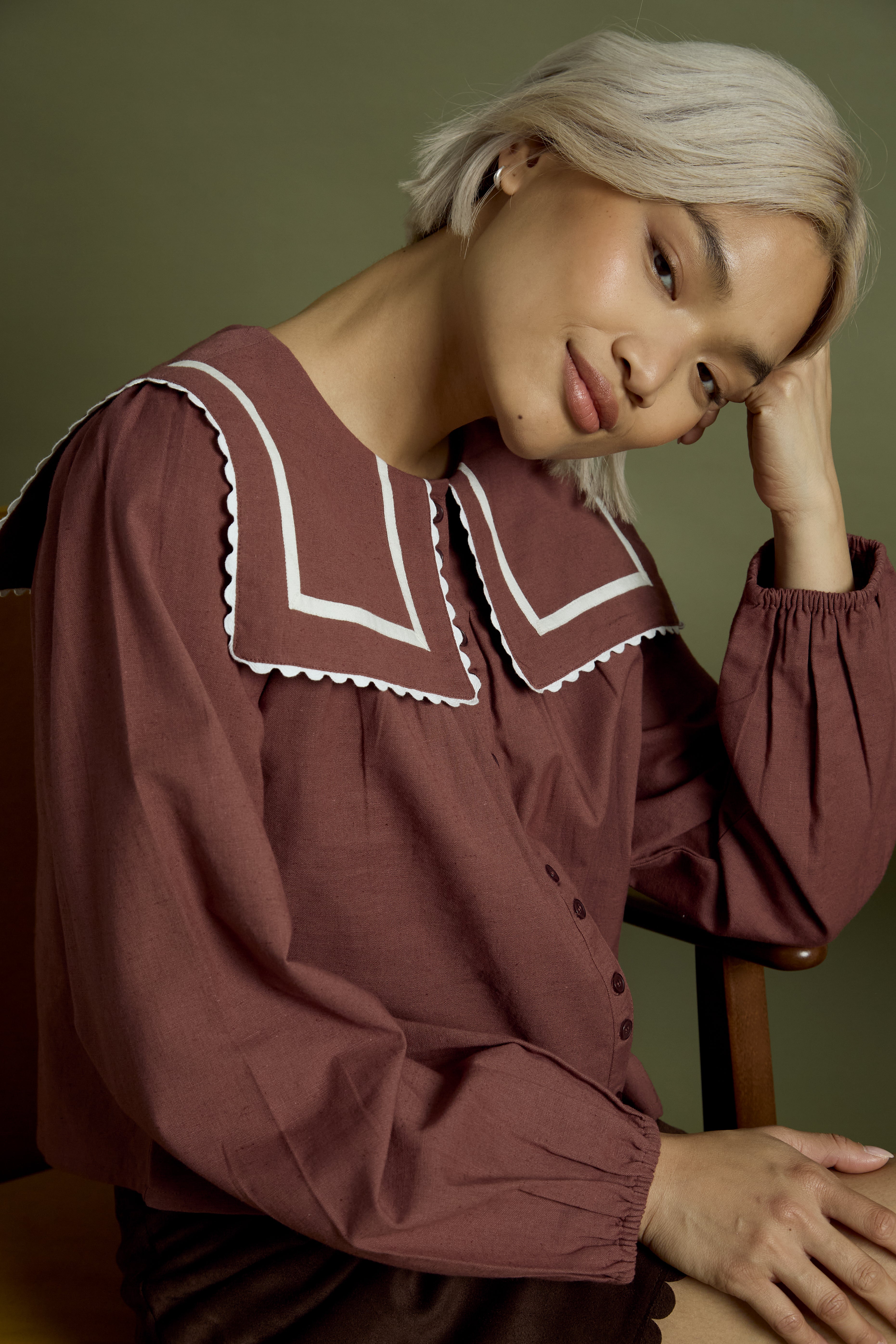 Noa Balloon Sleeve Smock Blouse