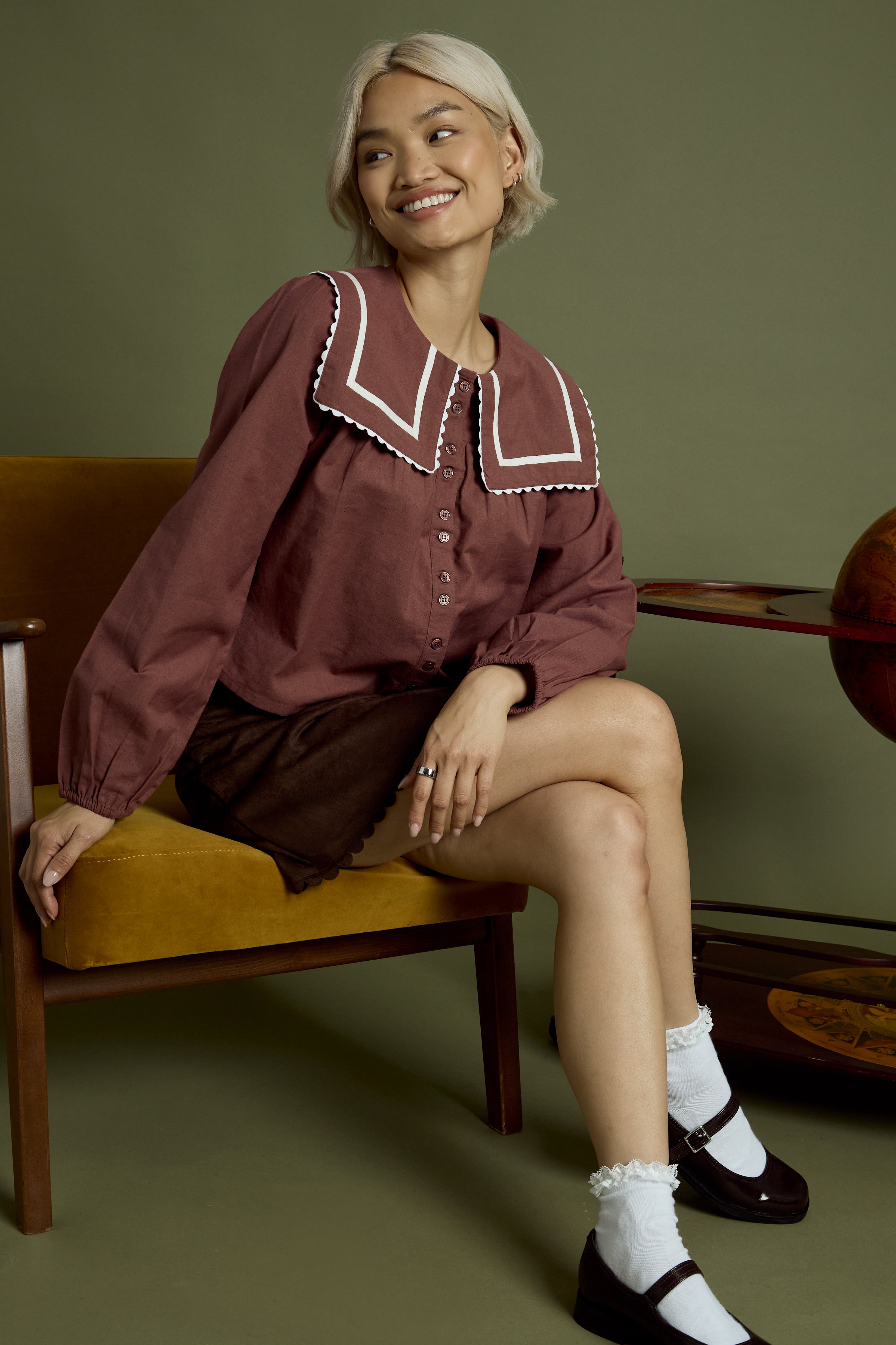 Noa Balloon Sleeve Smock Blouse