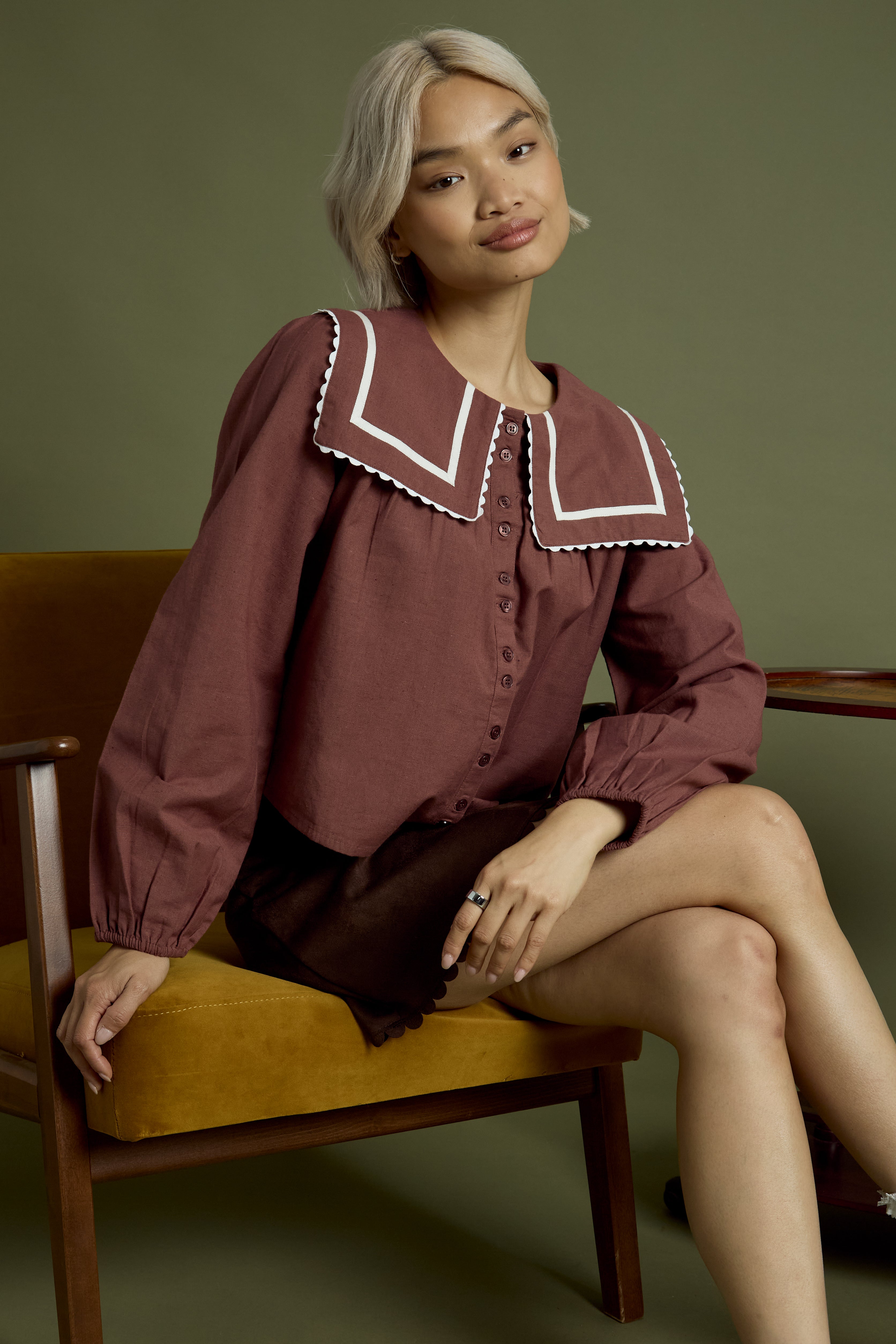 Noa Balloon Sleeve Smock Blouse