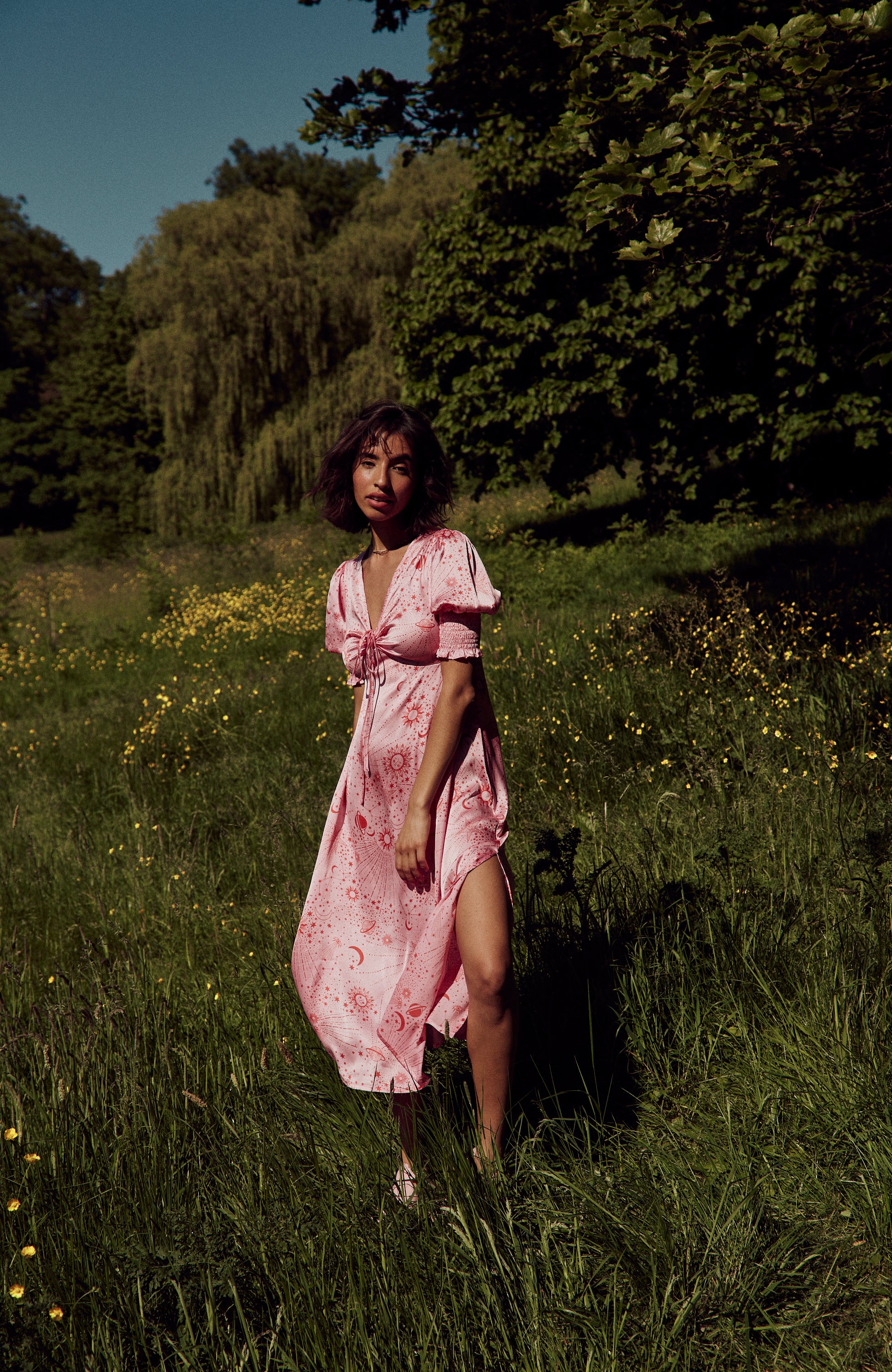 Estella Midi Tea Dress - Pink