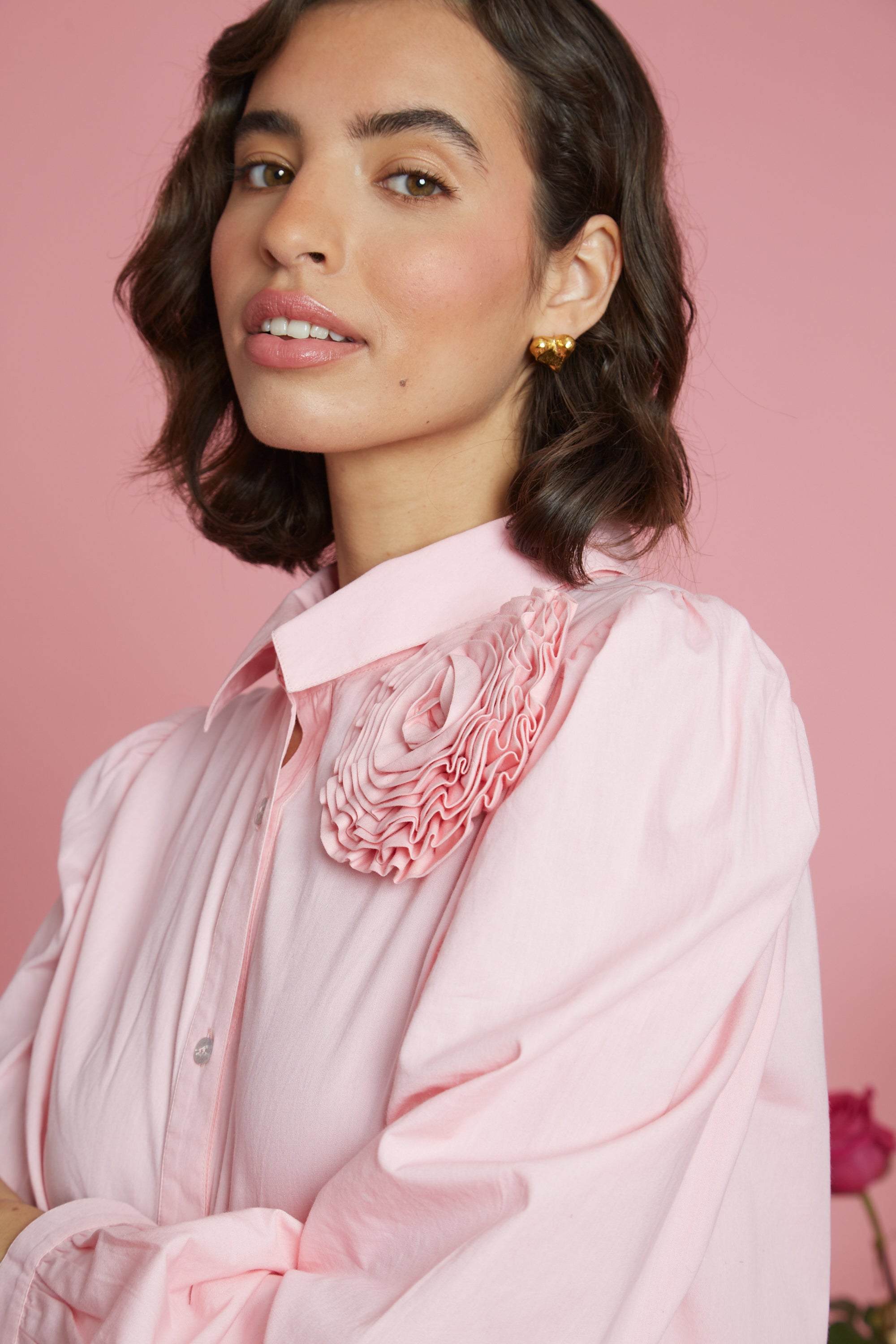 Chloe Corsage Shirt - Pink