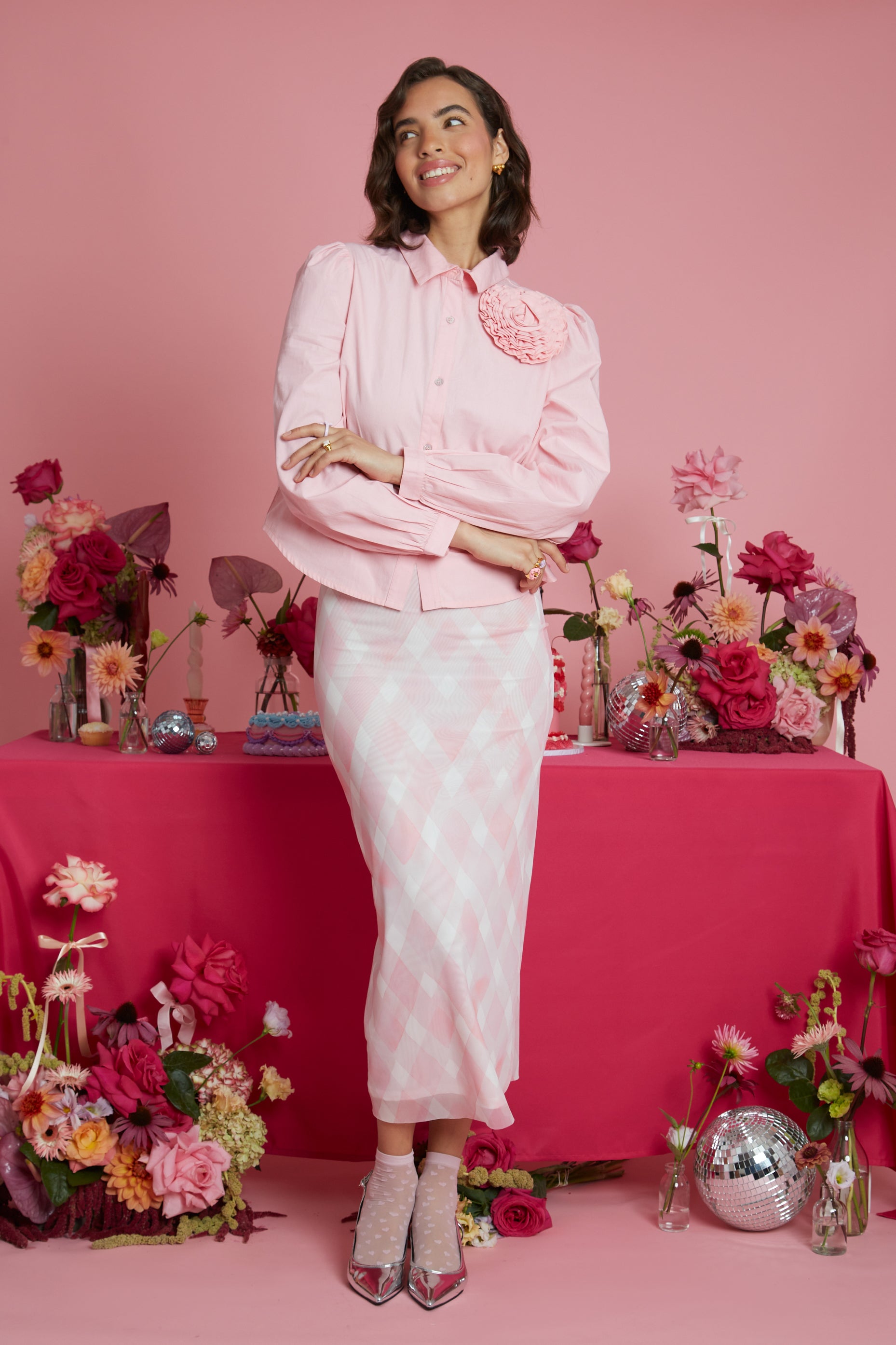 Chloe Corsage Shirt - Pink