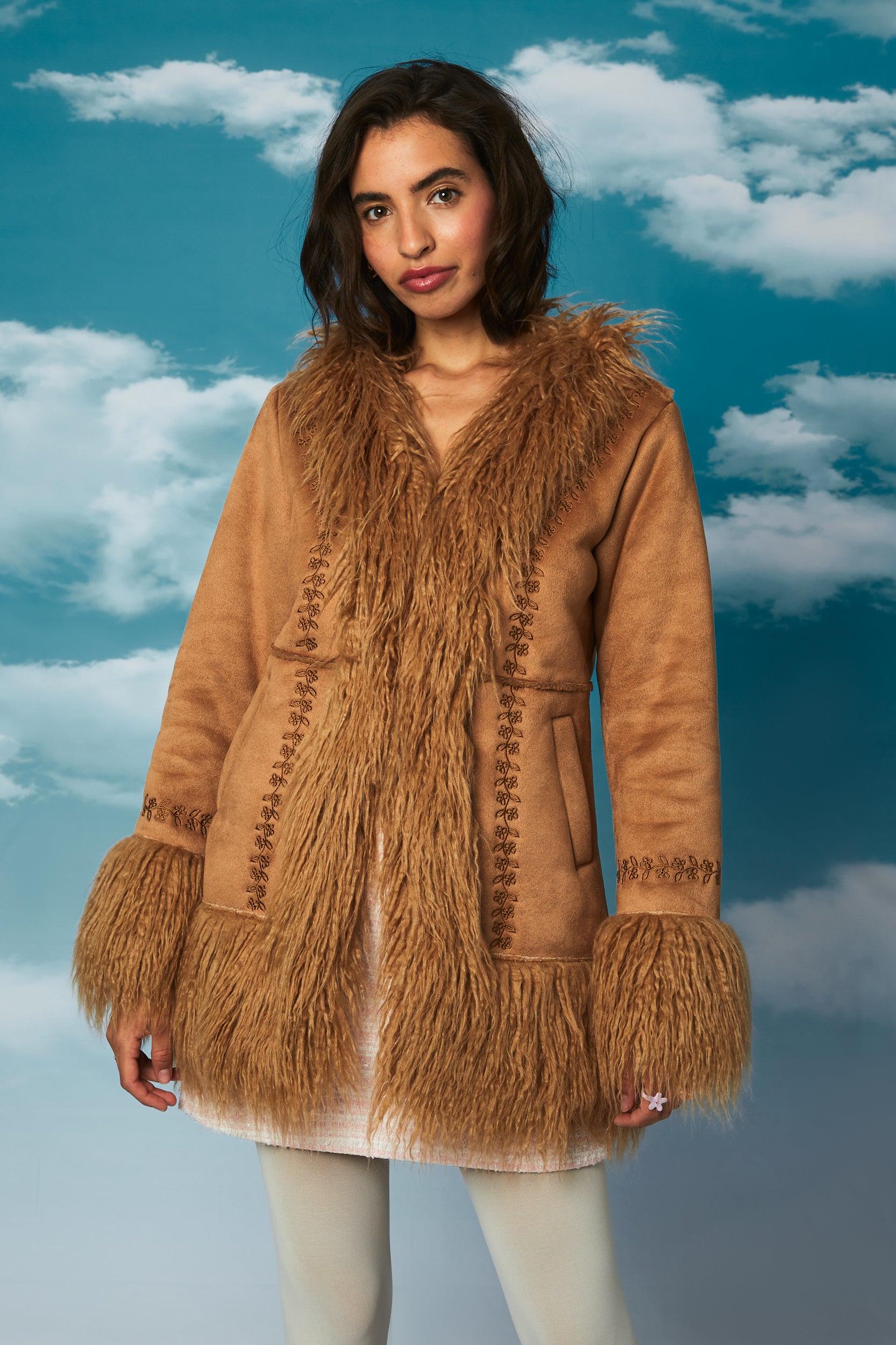 Dakota Afghan Coat - Brown