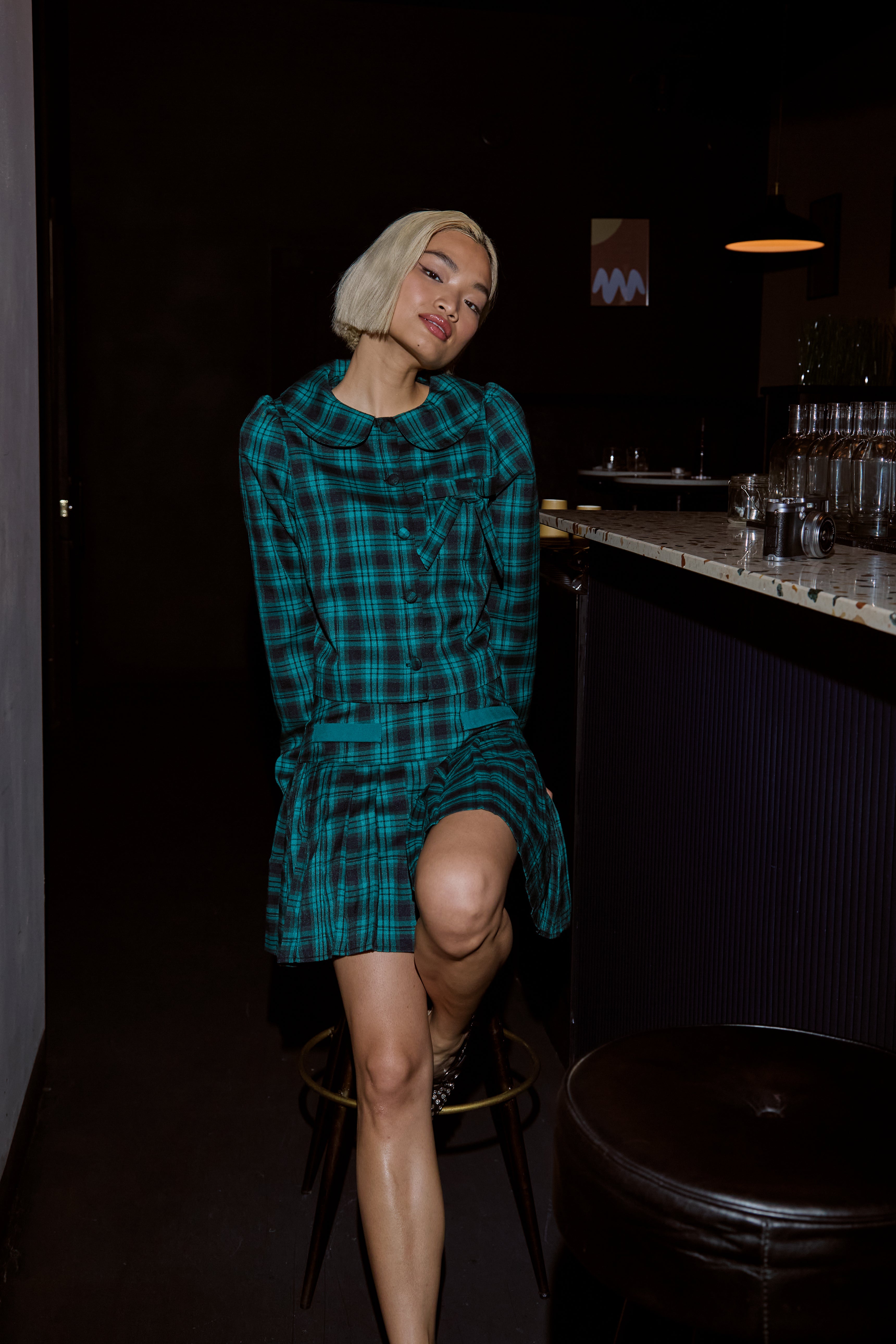 Macy Tartan Cropped Jacket