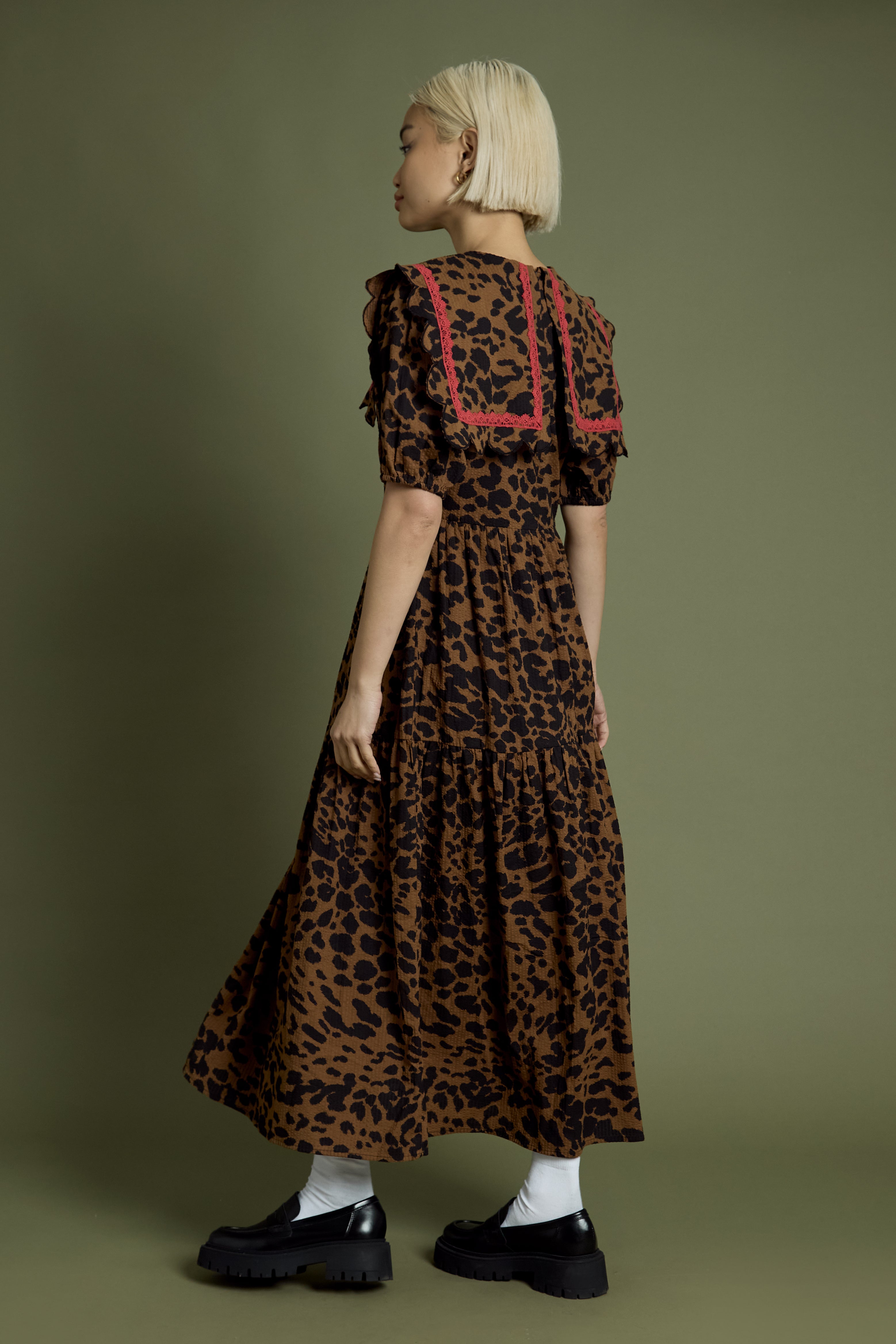 Blake Leopard Tiered Midaxi Dress