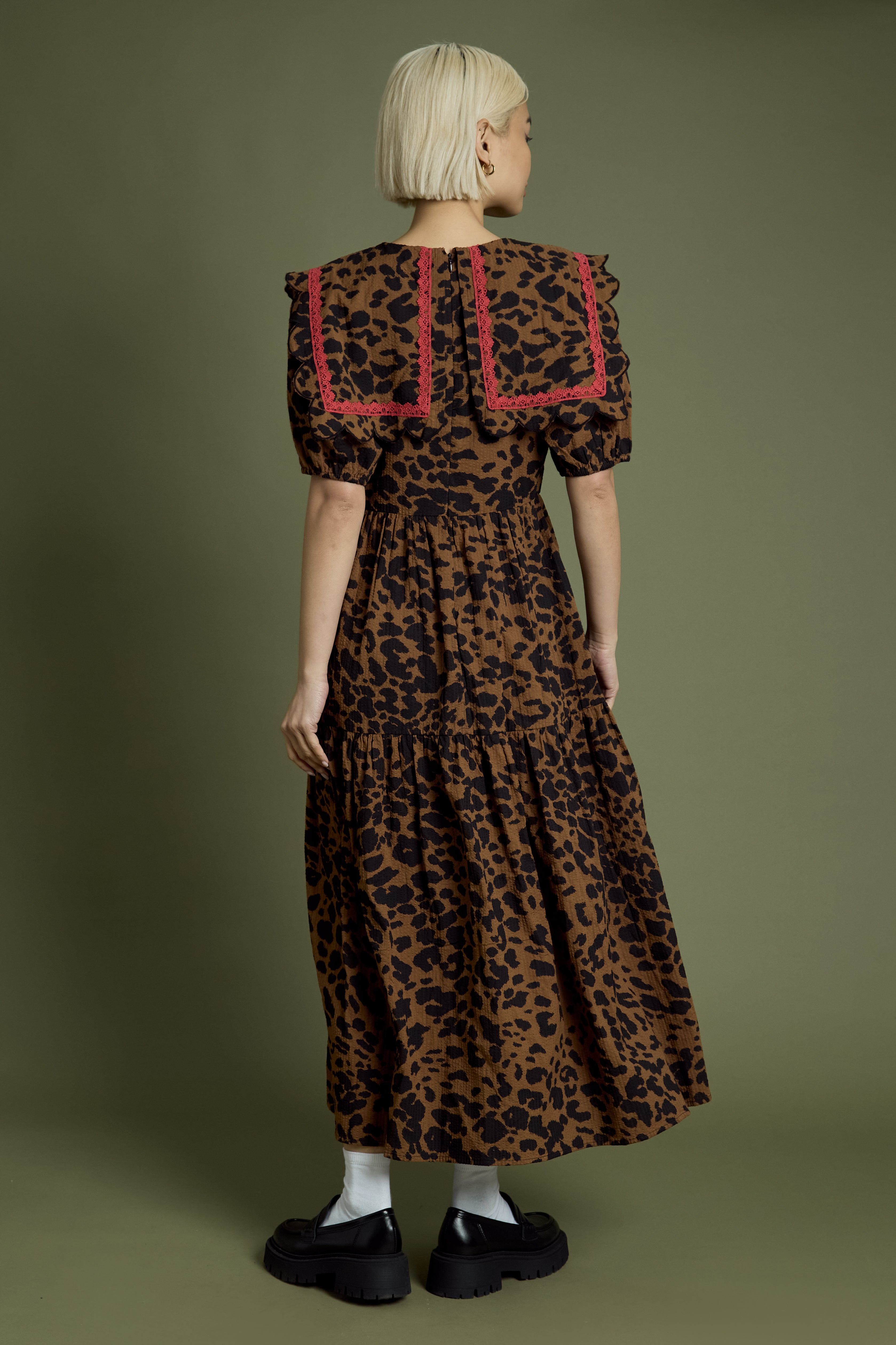 Blake Leopard Tiered Midaxi Dress