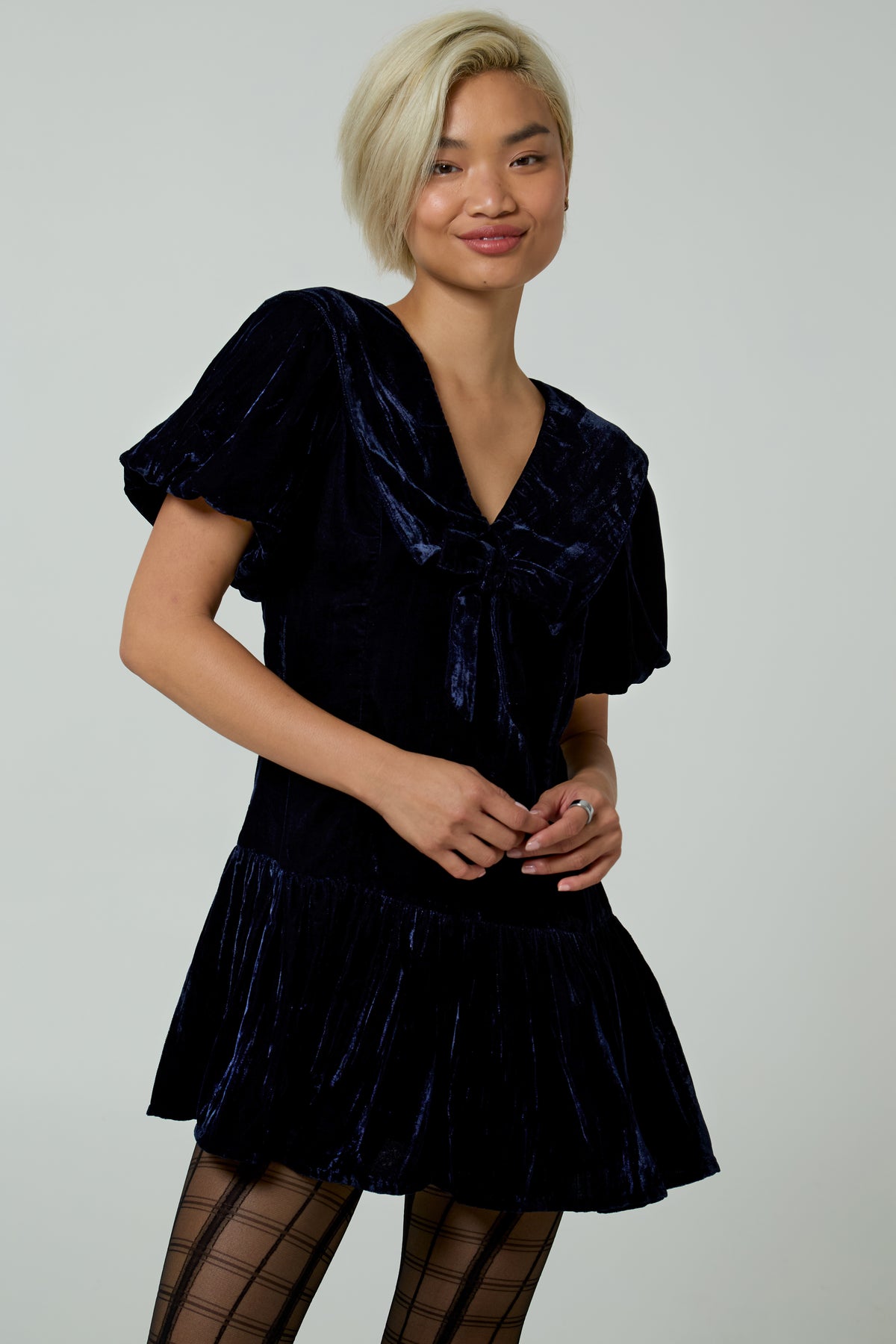 Bianca Velvet Puff Sleeve Dress