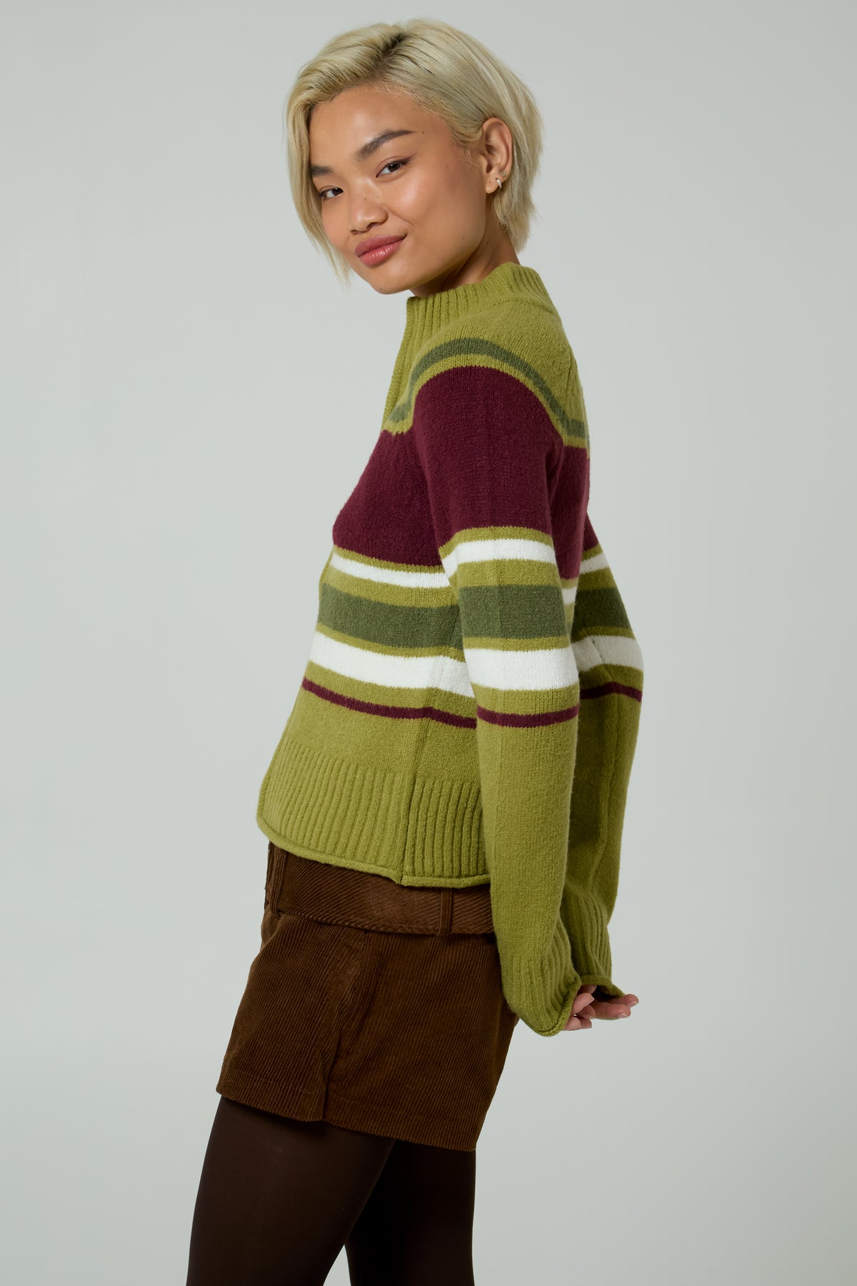 Greta Stripe Zip Jumper
