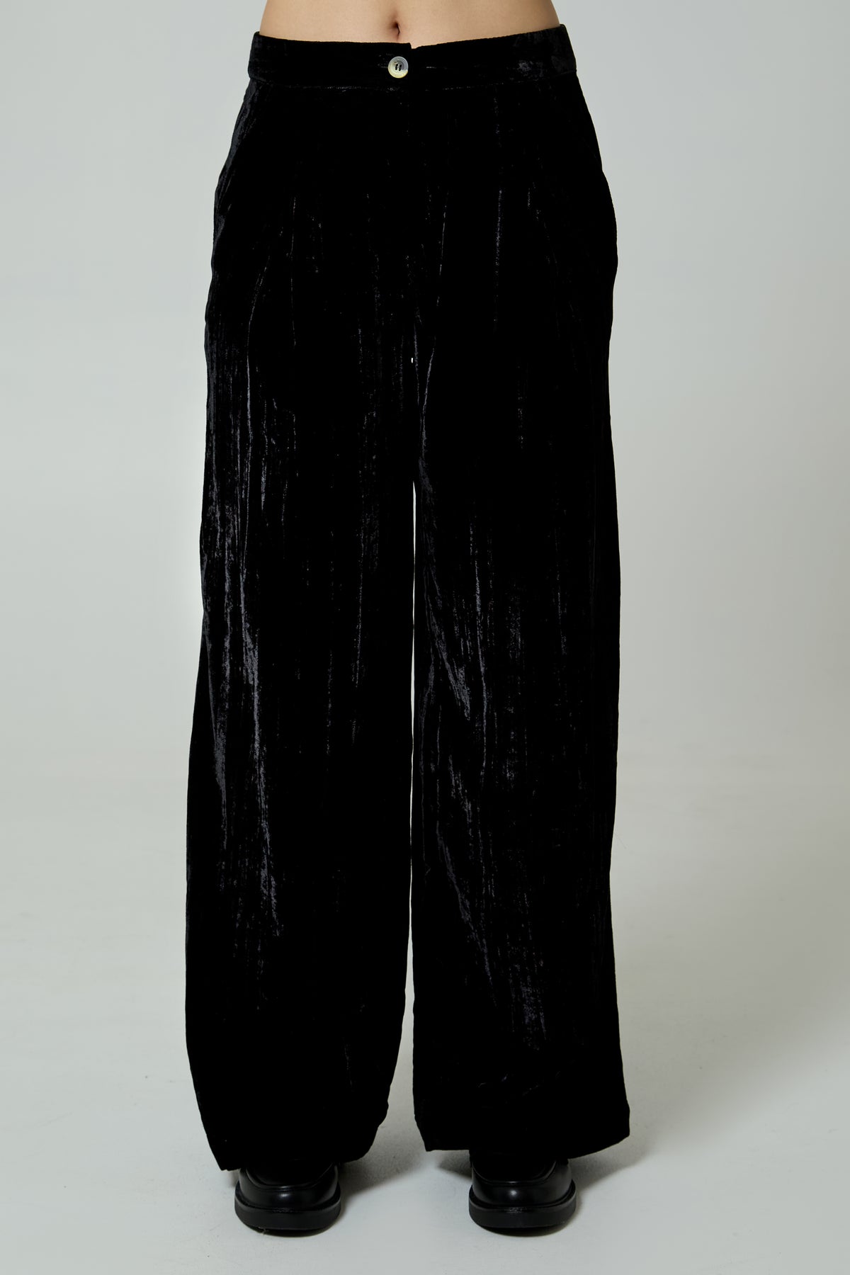 Mona Black Velvet Trousers