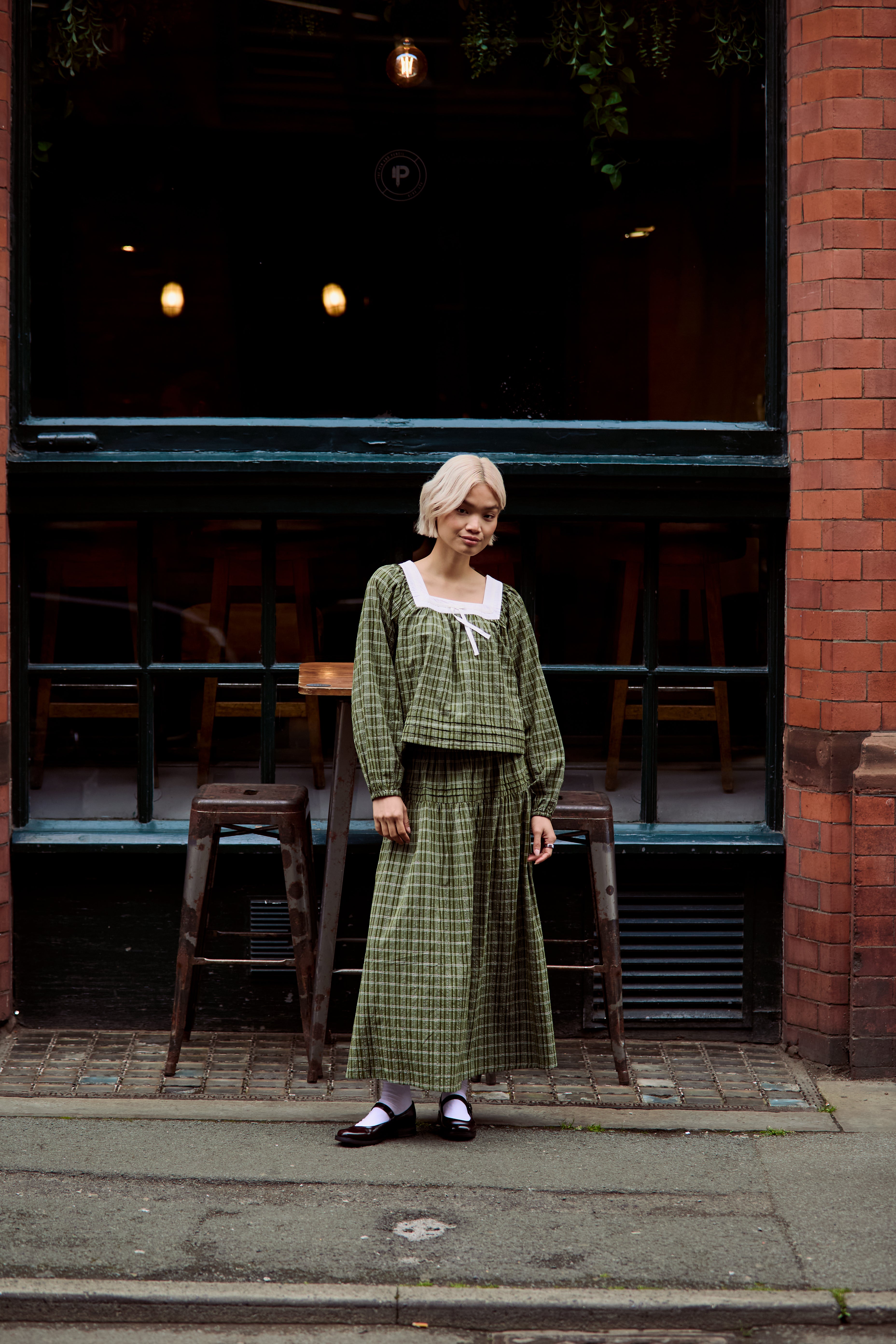 Flora Tiered Check Midaxi Skirt