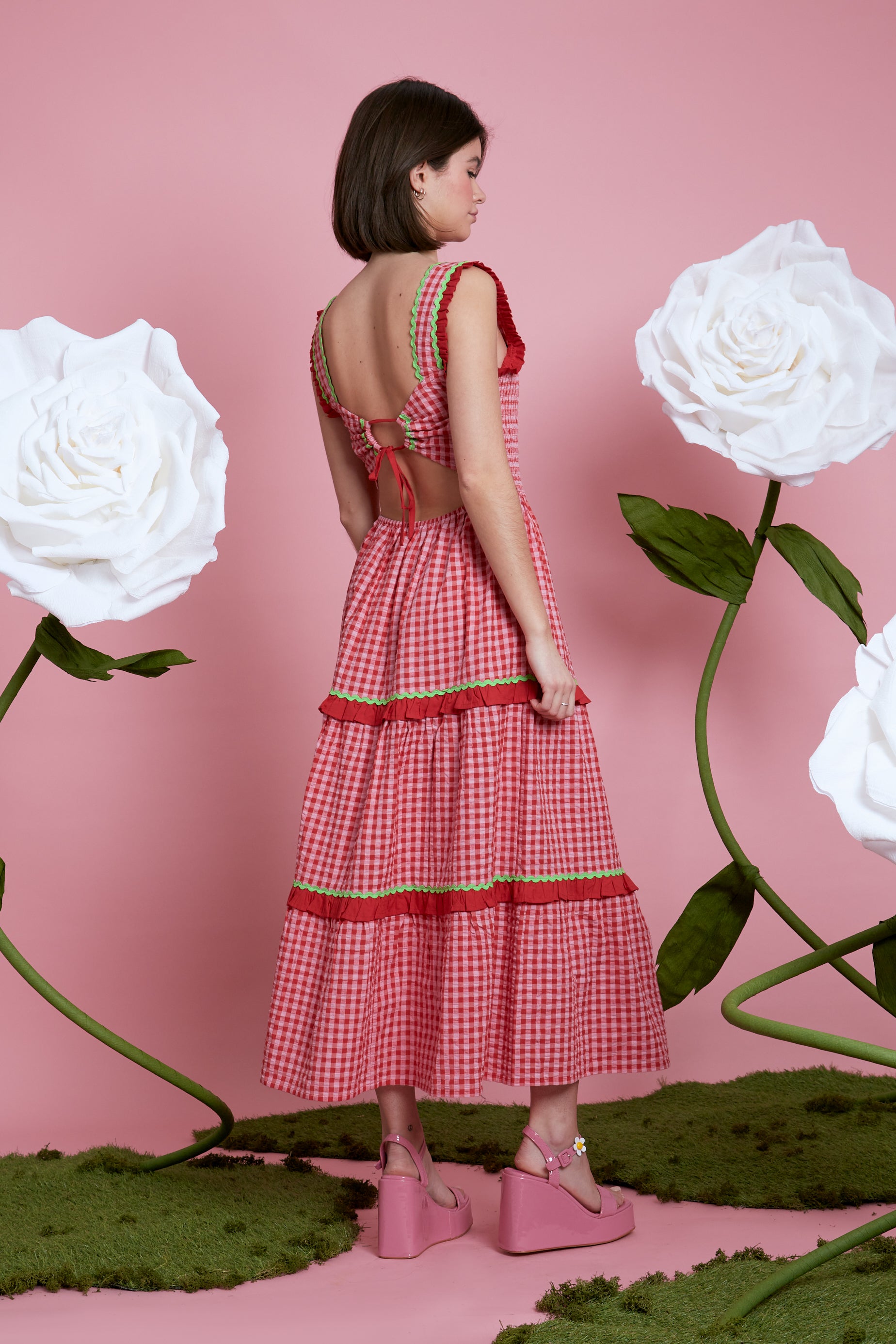 Filippa Gingham Dress - Pink
