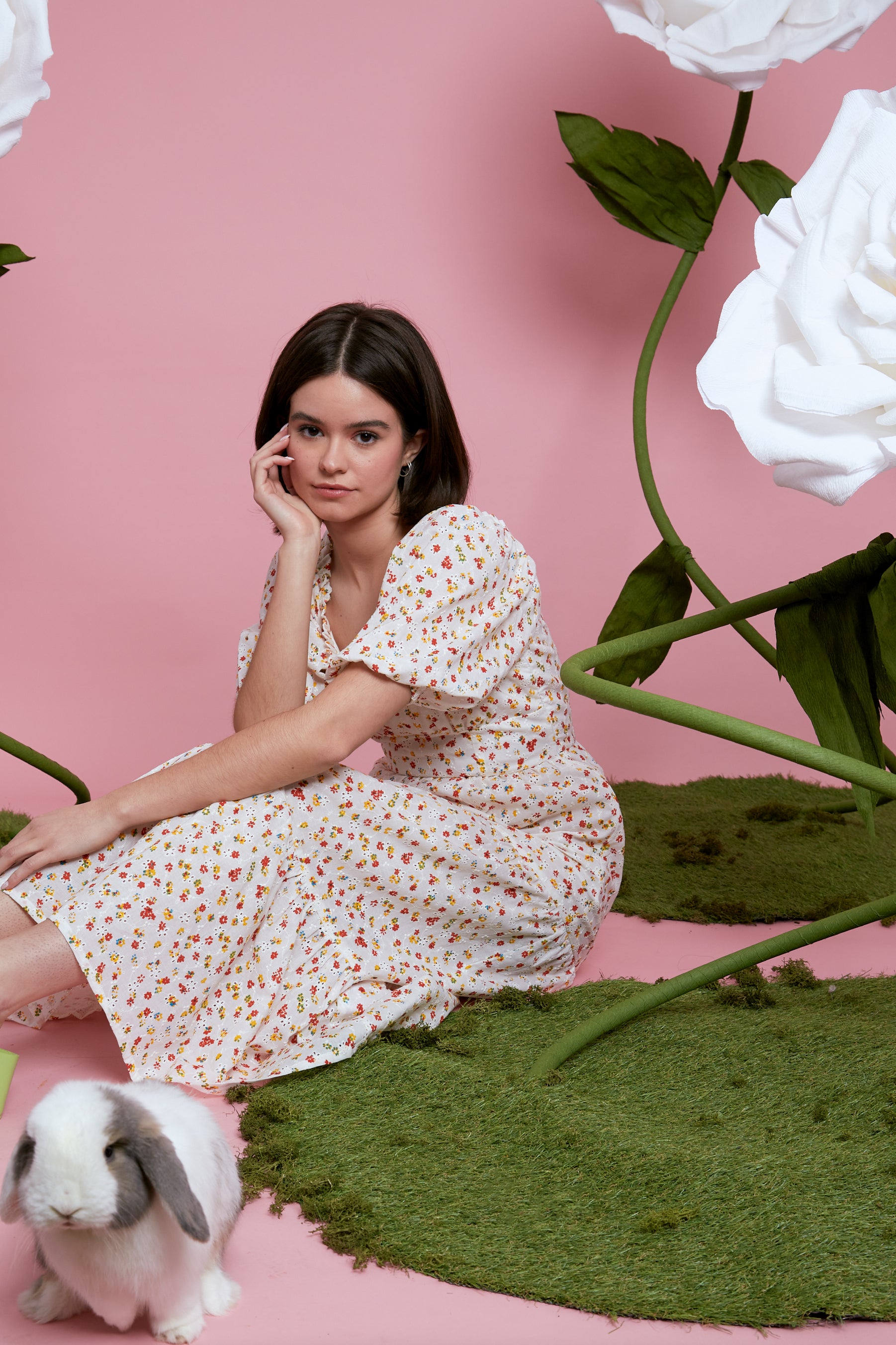 Blossom Tiered Broderie Dress - White