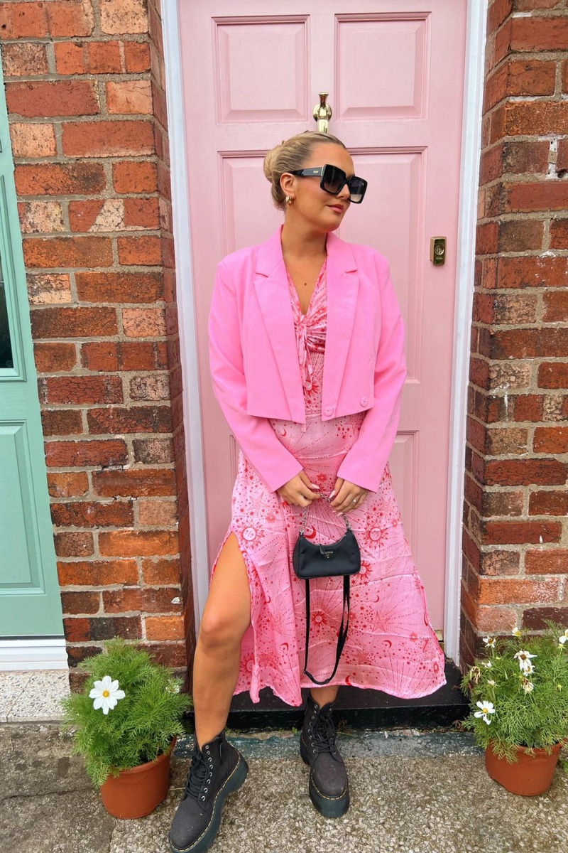 Estella Midi Tea Dress - Pink