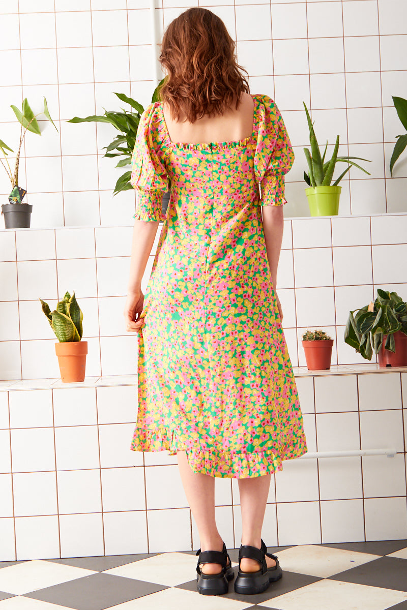 Valerie Midi Tea Dress - Yellow