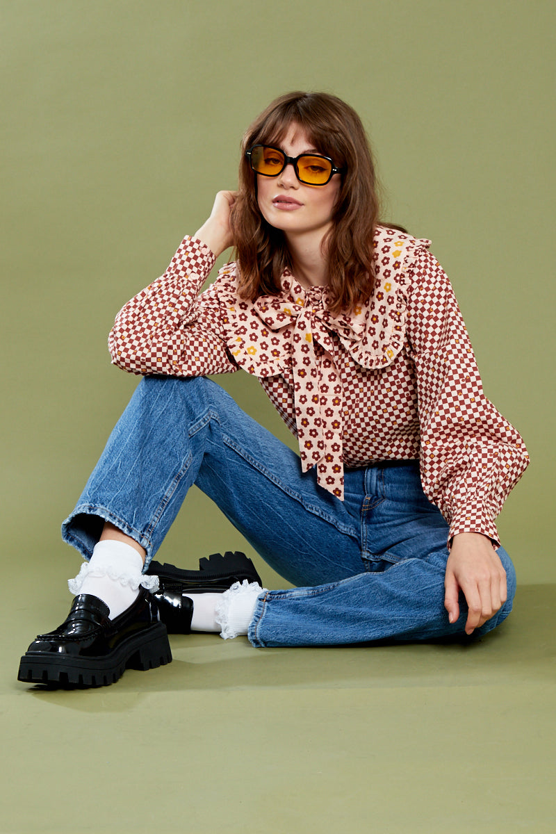 Joni Pussy Bow Blouse - Curve