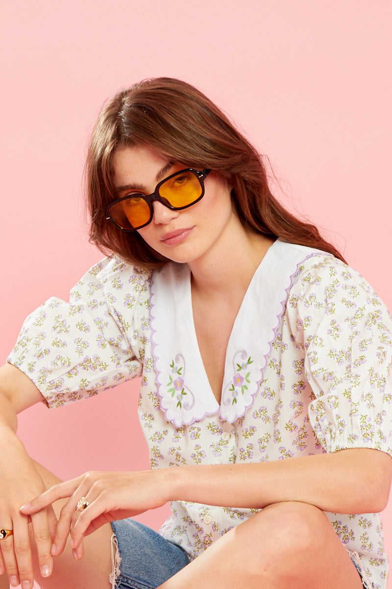 Ethel Blouse With Scalloped Collar - Curve