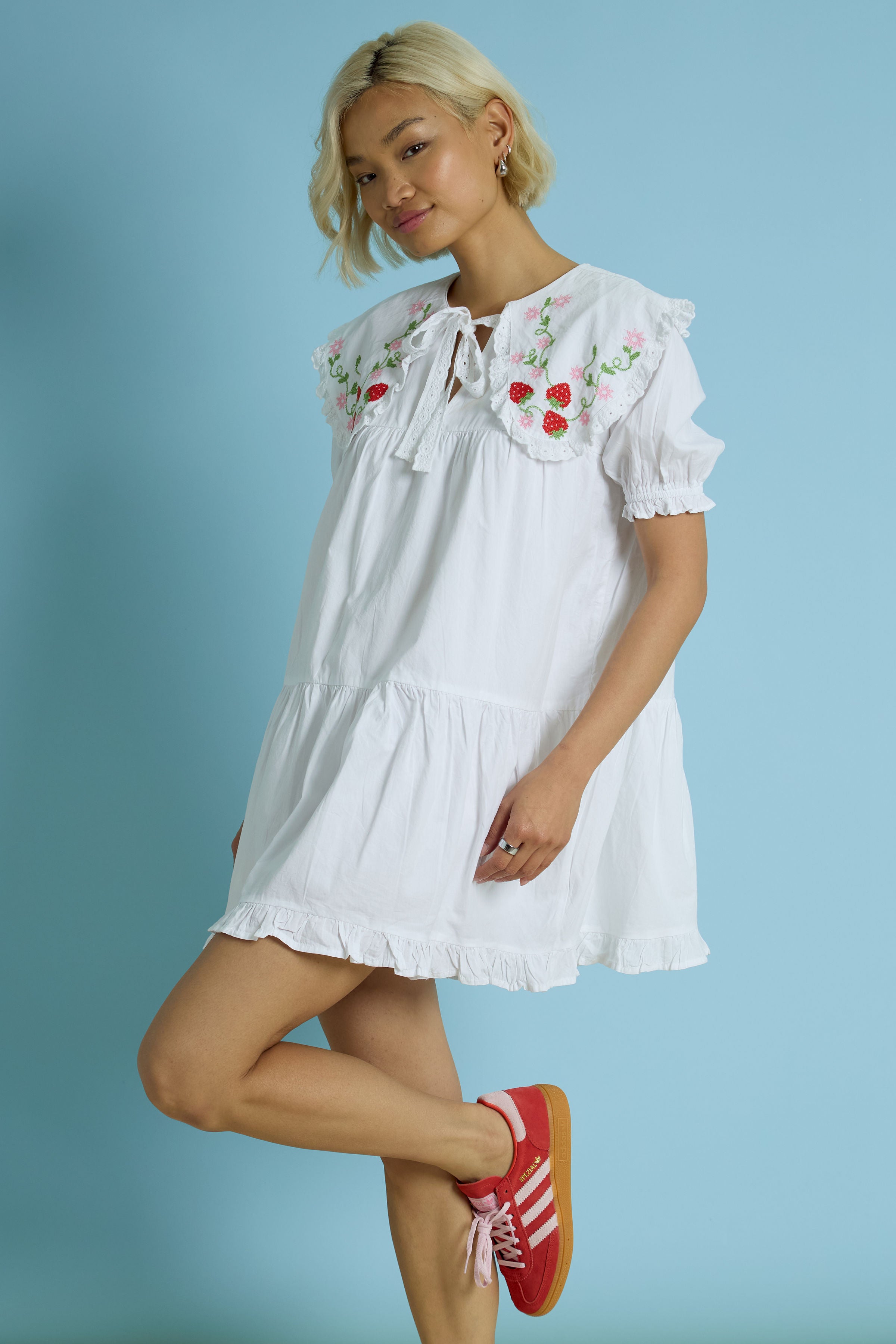 Martha Embroidered Smock Dress