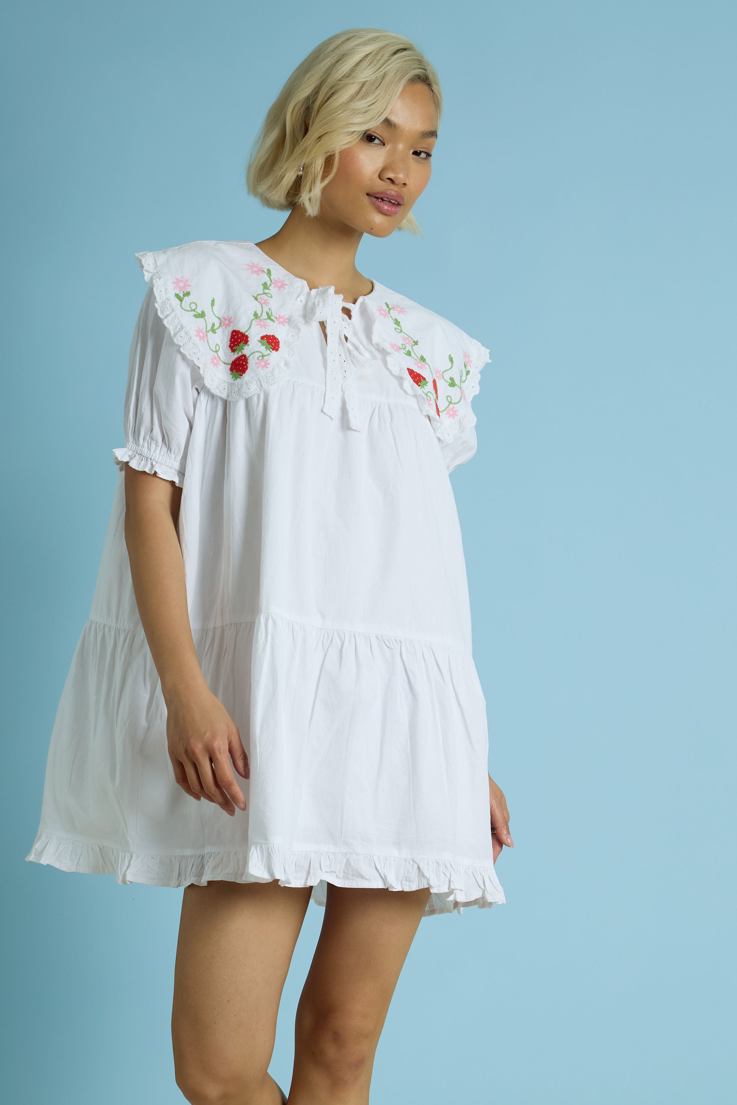 Martha Embroidered Smock Dress