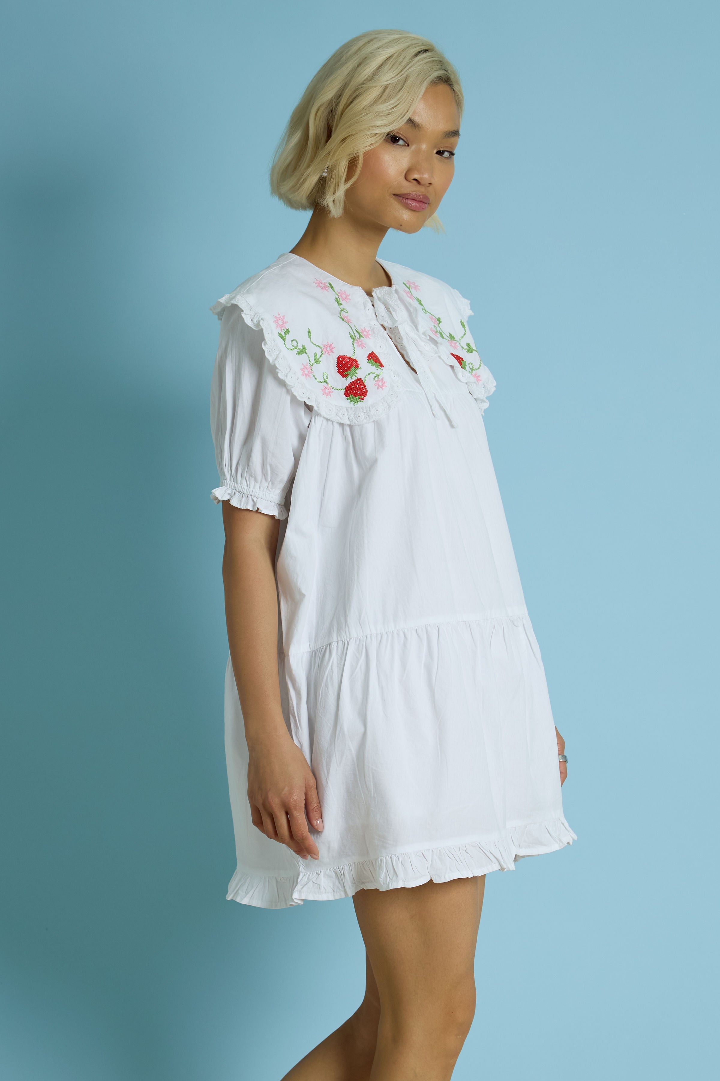 Martha Embroidered Smock Dress