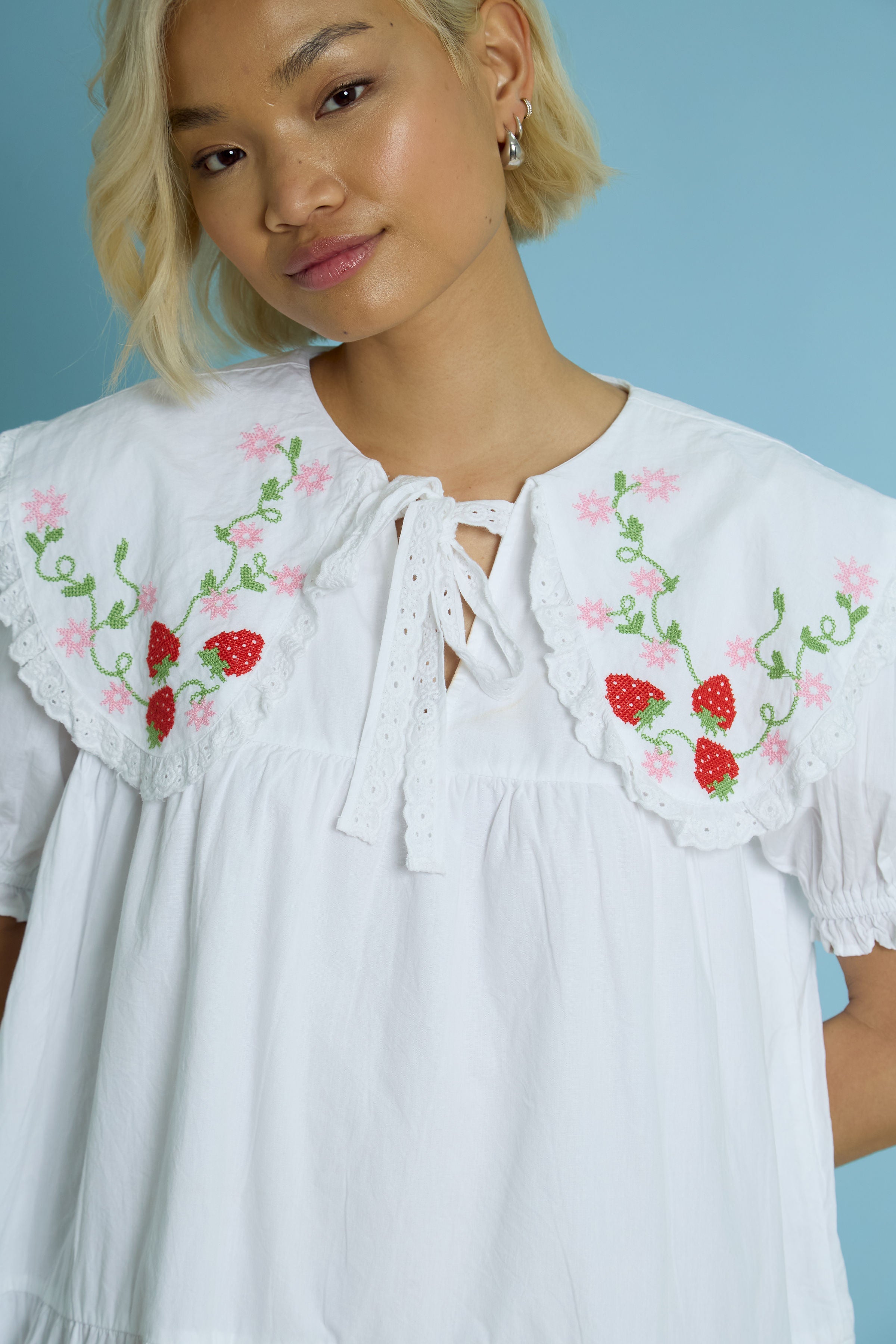 Martha Embroidered Smock Dress