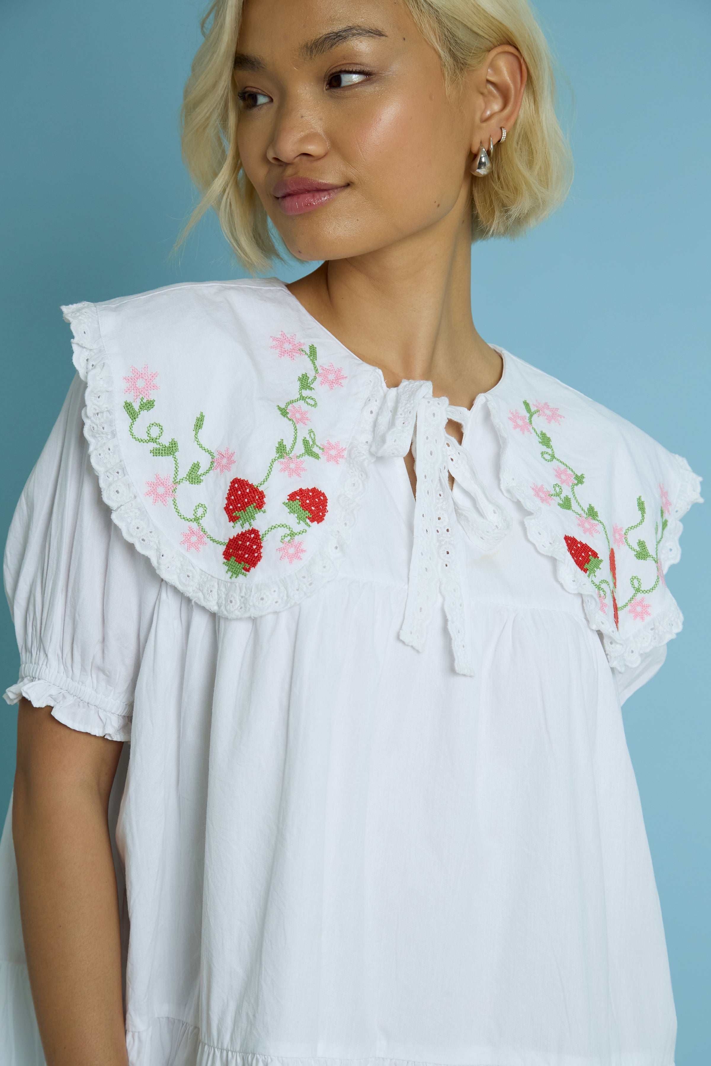 Martha Embroidered Smock Dress
